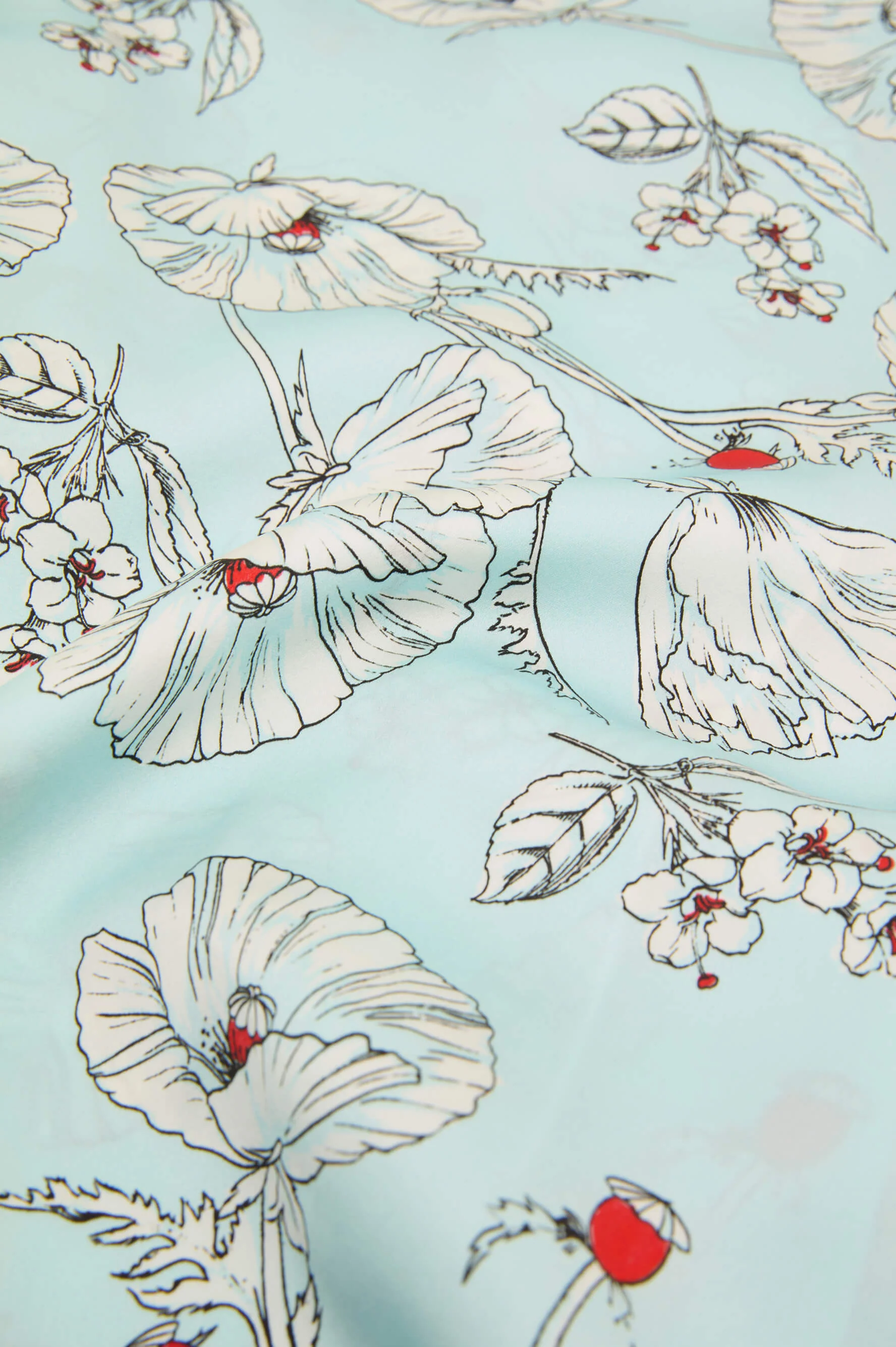 Garbo Serafina Blue Floral Slip Dress in Silk Satin - Image 5