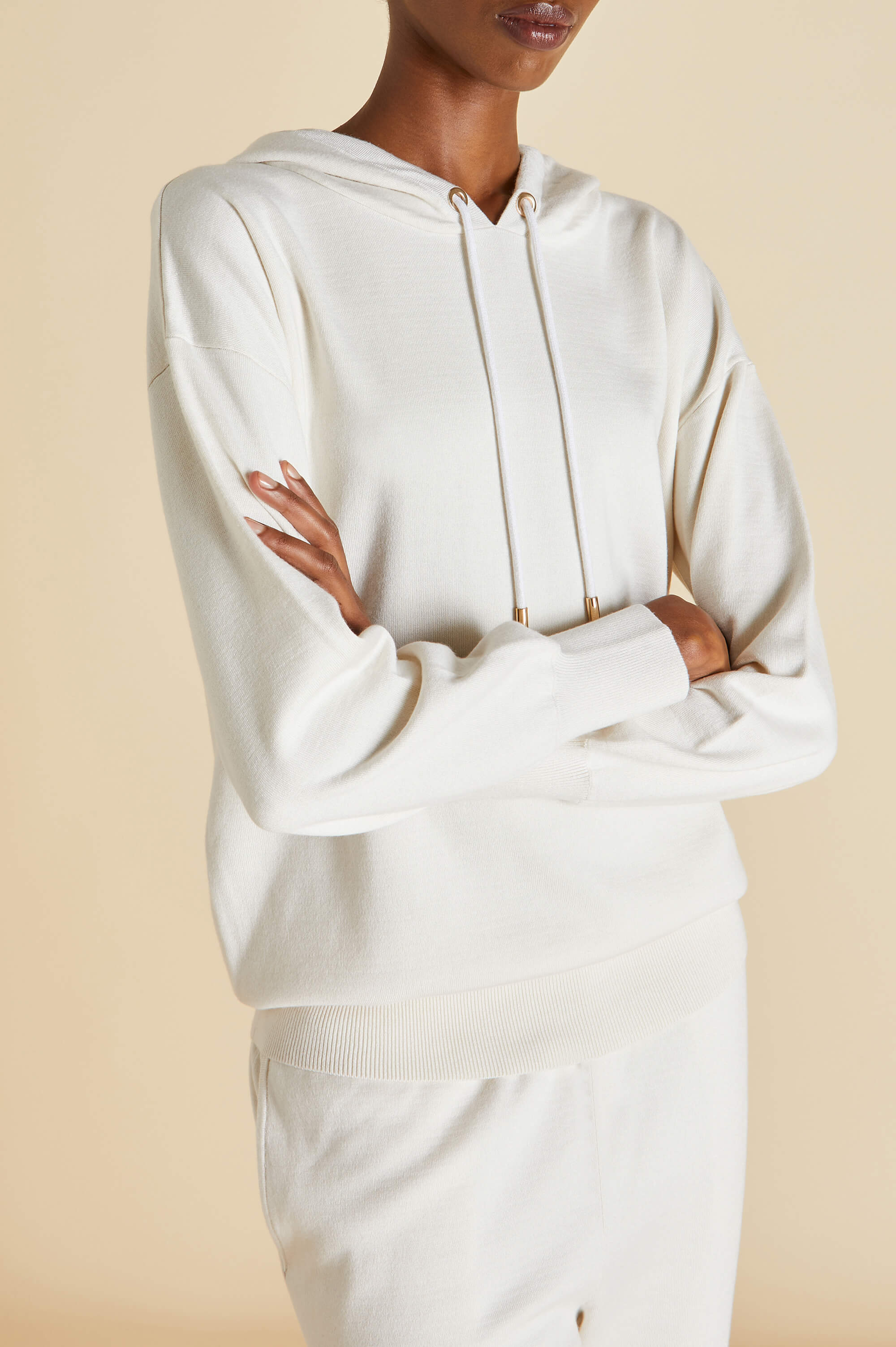 Gia Alaska Ivory Tracksuit in Silk-Cashmere - Image 3