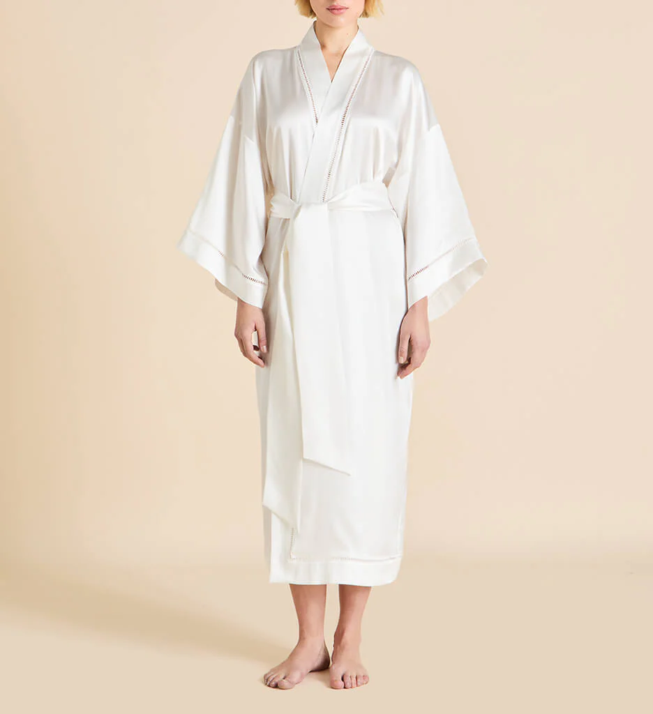 Gloria Ivory Robe in Silk Satin - Image 2
