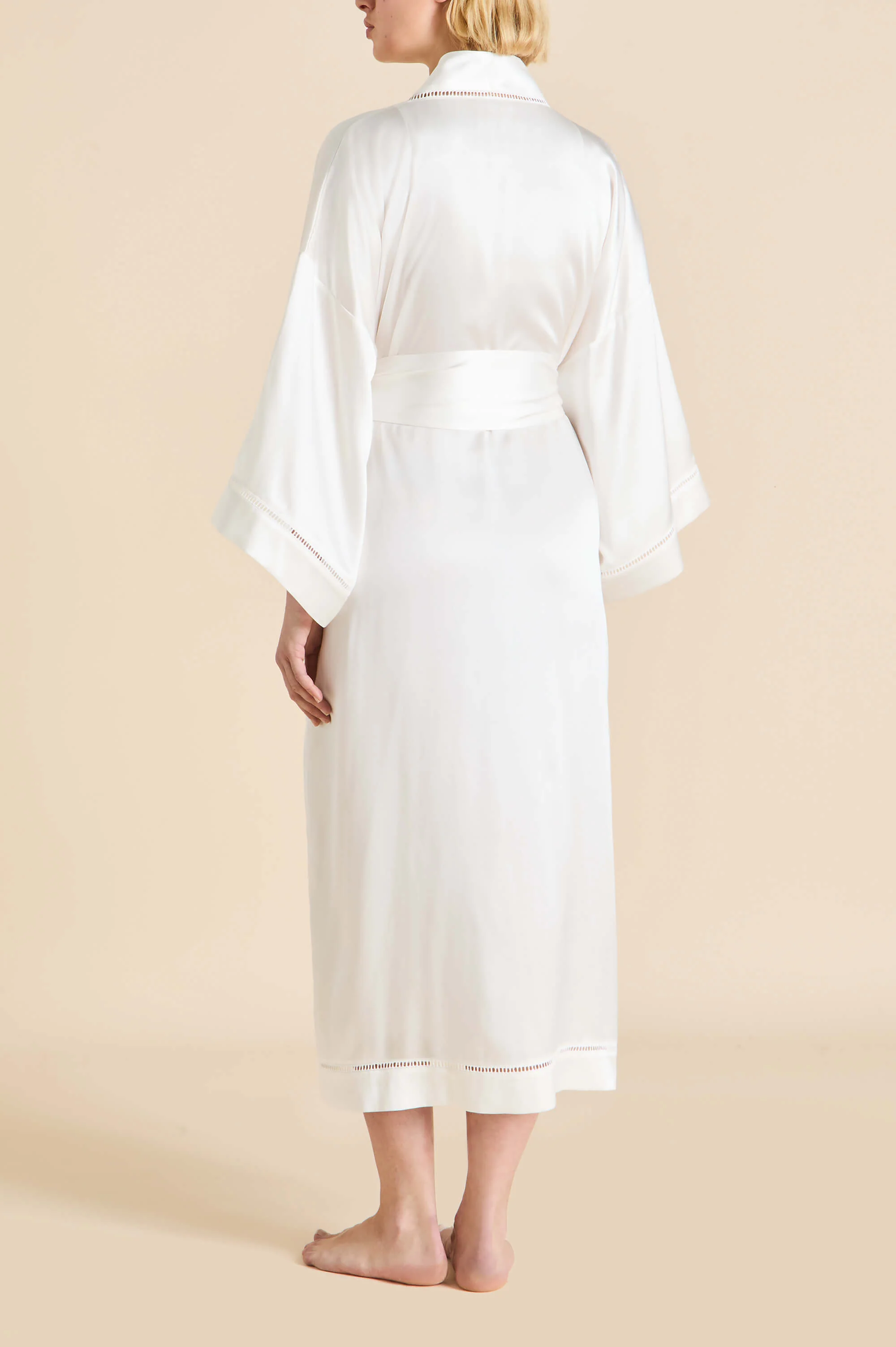 Gloria Ivory Robe in Silk Satin - Image 5