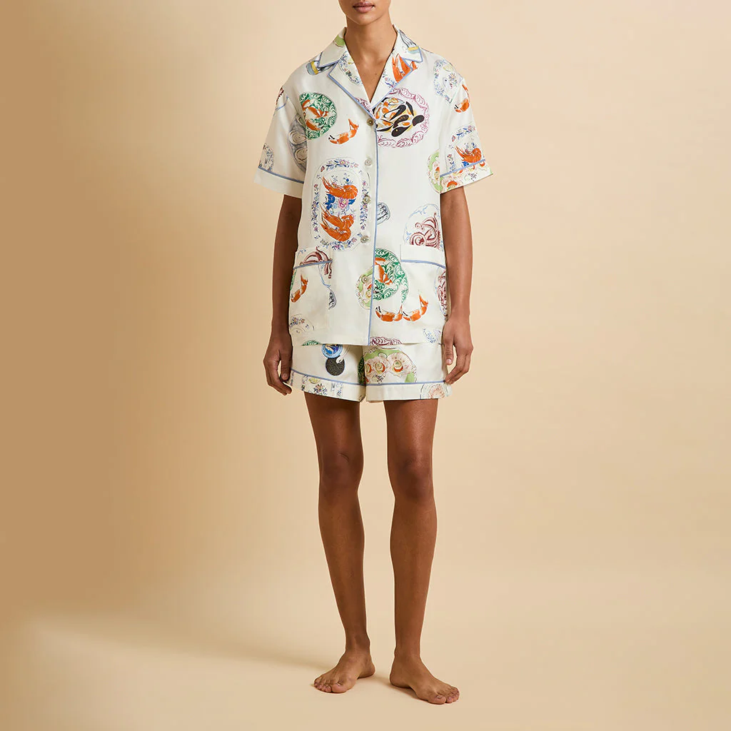 Ingo Córdoba Ivory Seafood Pyjamas in Silk Twill - Image 2