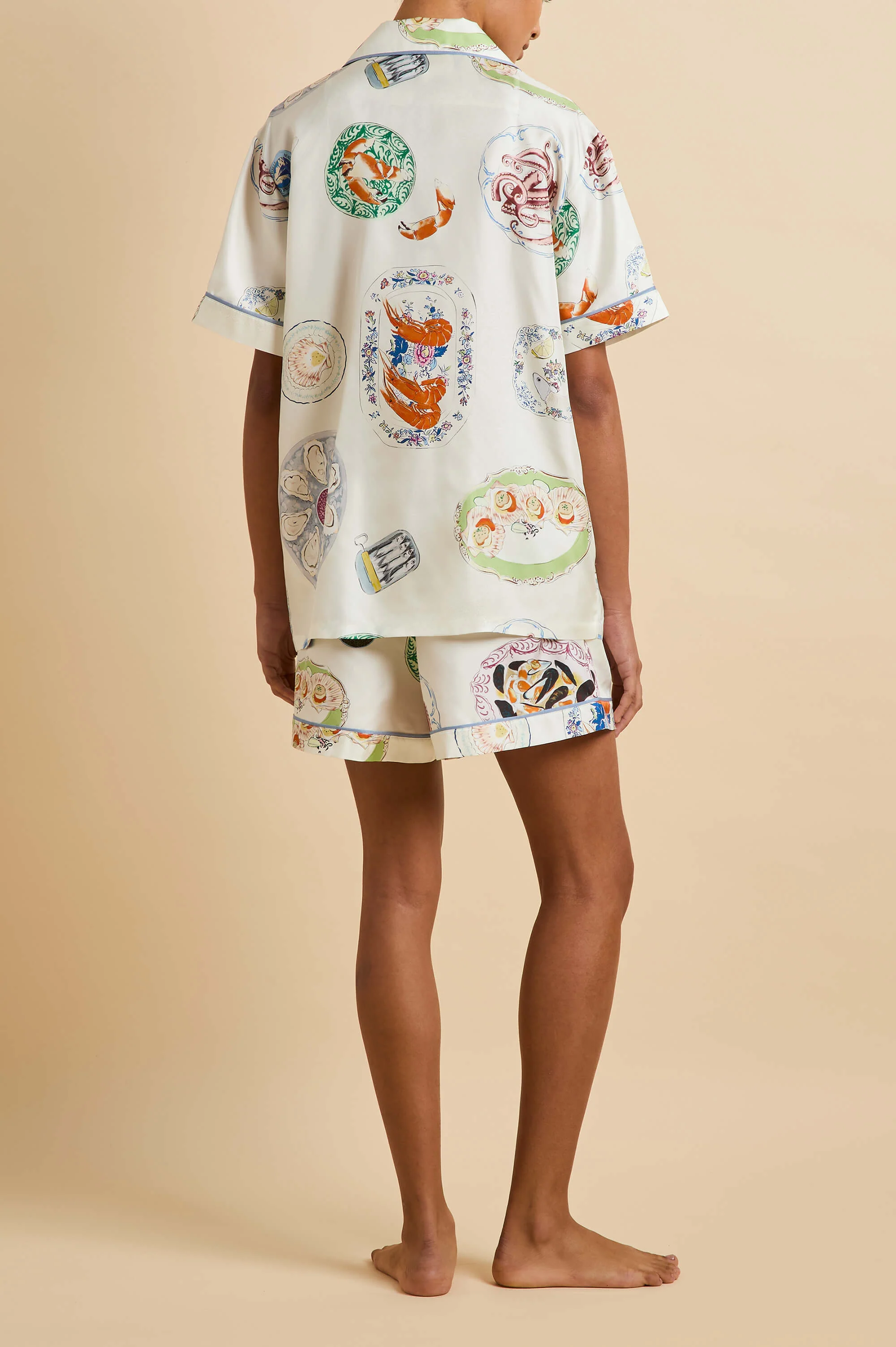 Ingo Córdoba Ivory Seafood Pyjamas in Silk Twill - Image 5