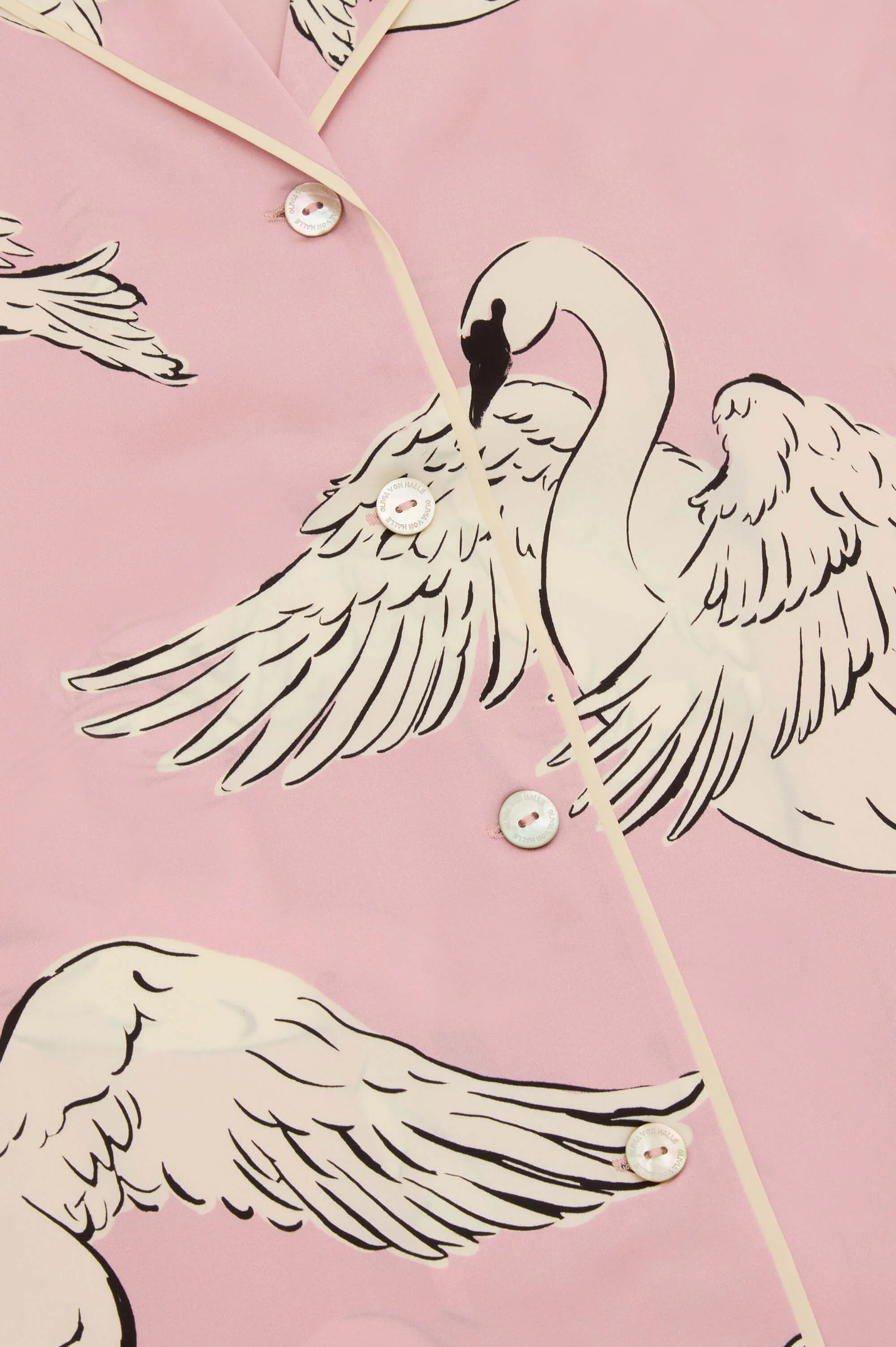 Ingo Selene Pink Swan Pyjamas in Silk Satin - Image 6