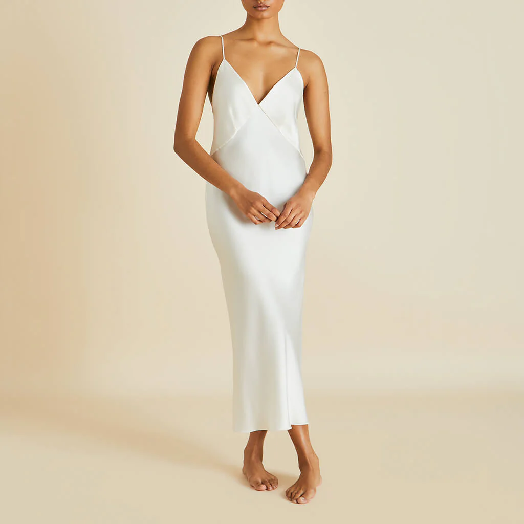 Issa Ivory lined Slip Dress in Silk Satin - Image 2