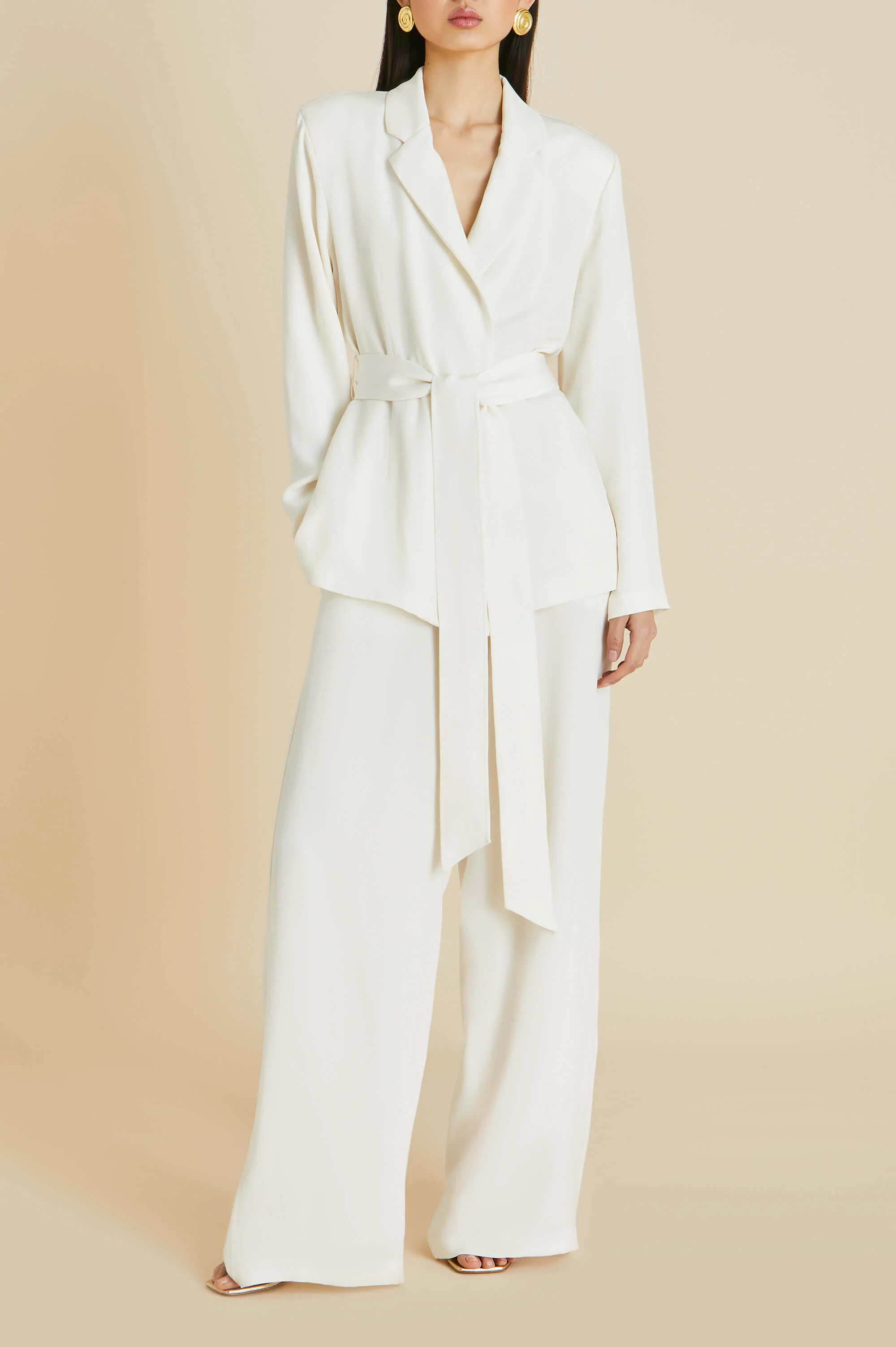 Jagger Ivory Pyjamas in Marocain