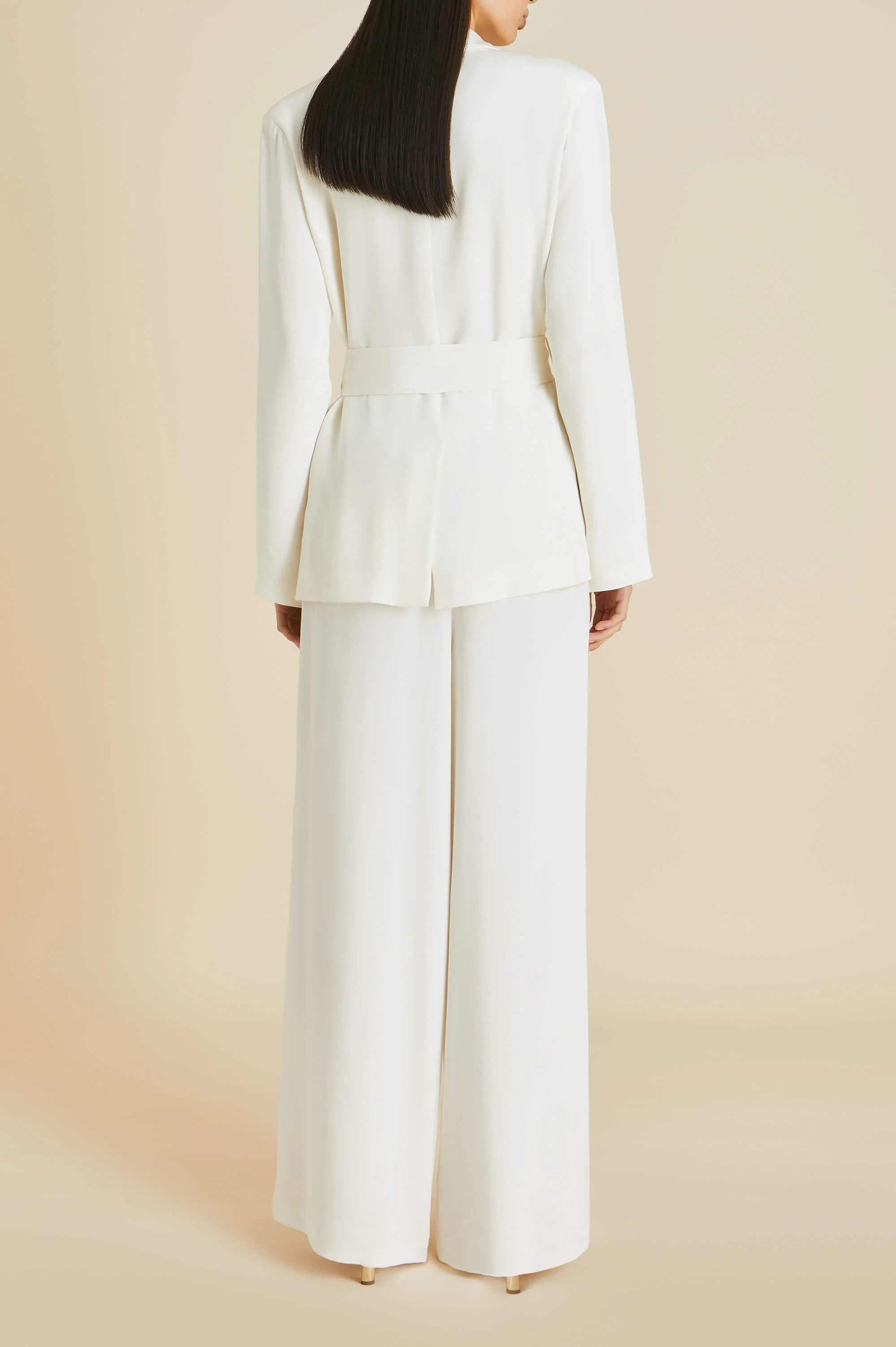 Jagger Ivory Pyjamas in Marocain - Image 3