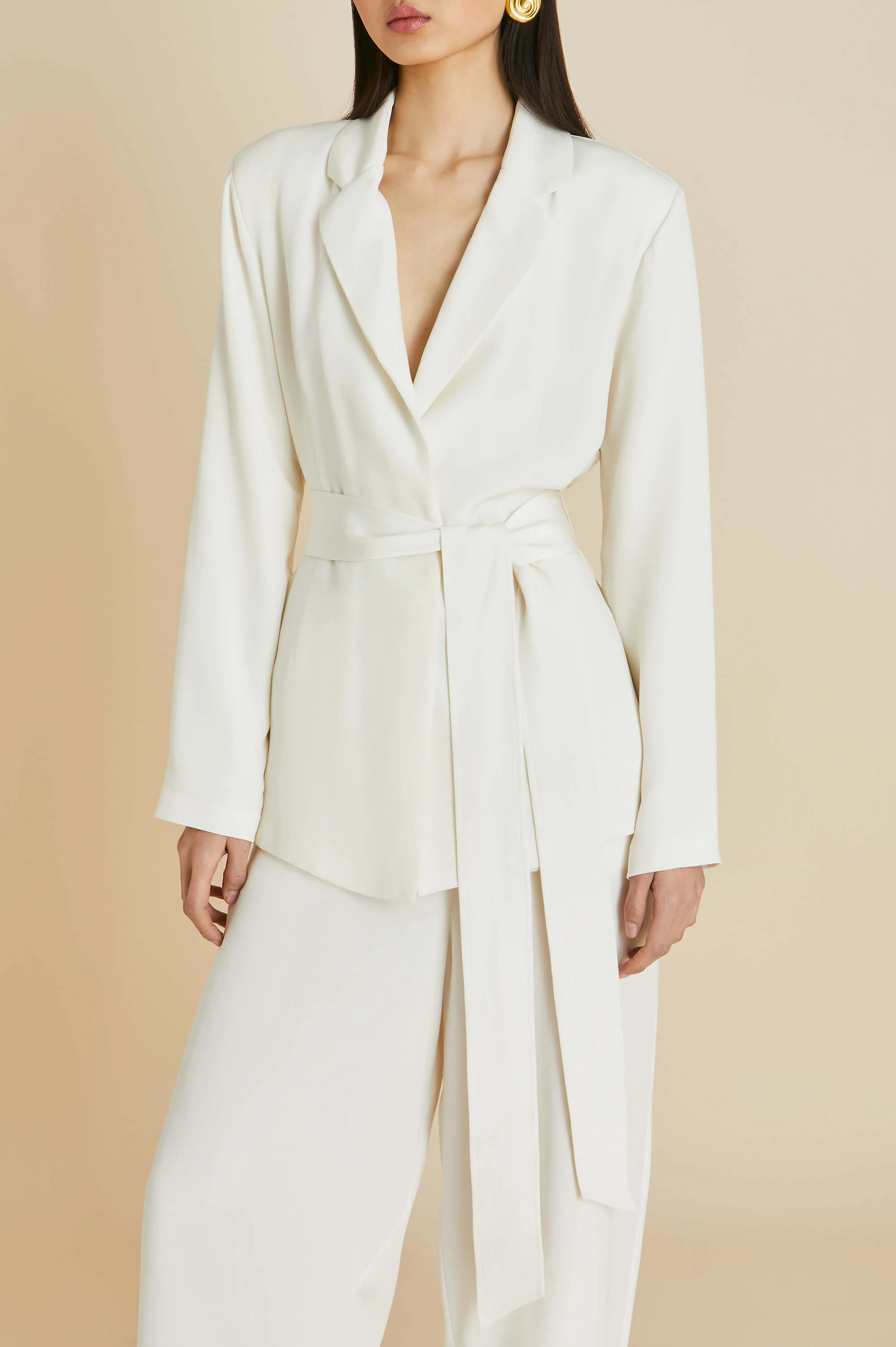 Jagger Ivory Pyjamas in Marocain - Image 4