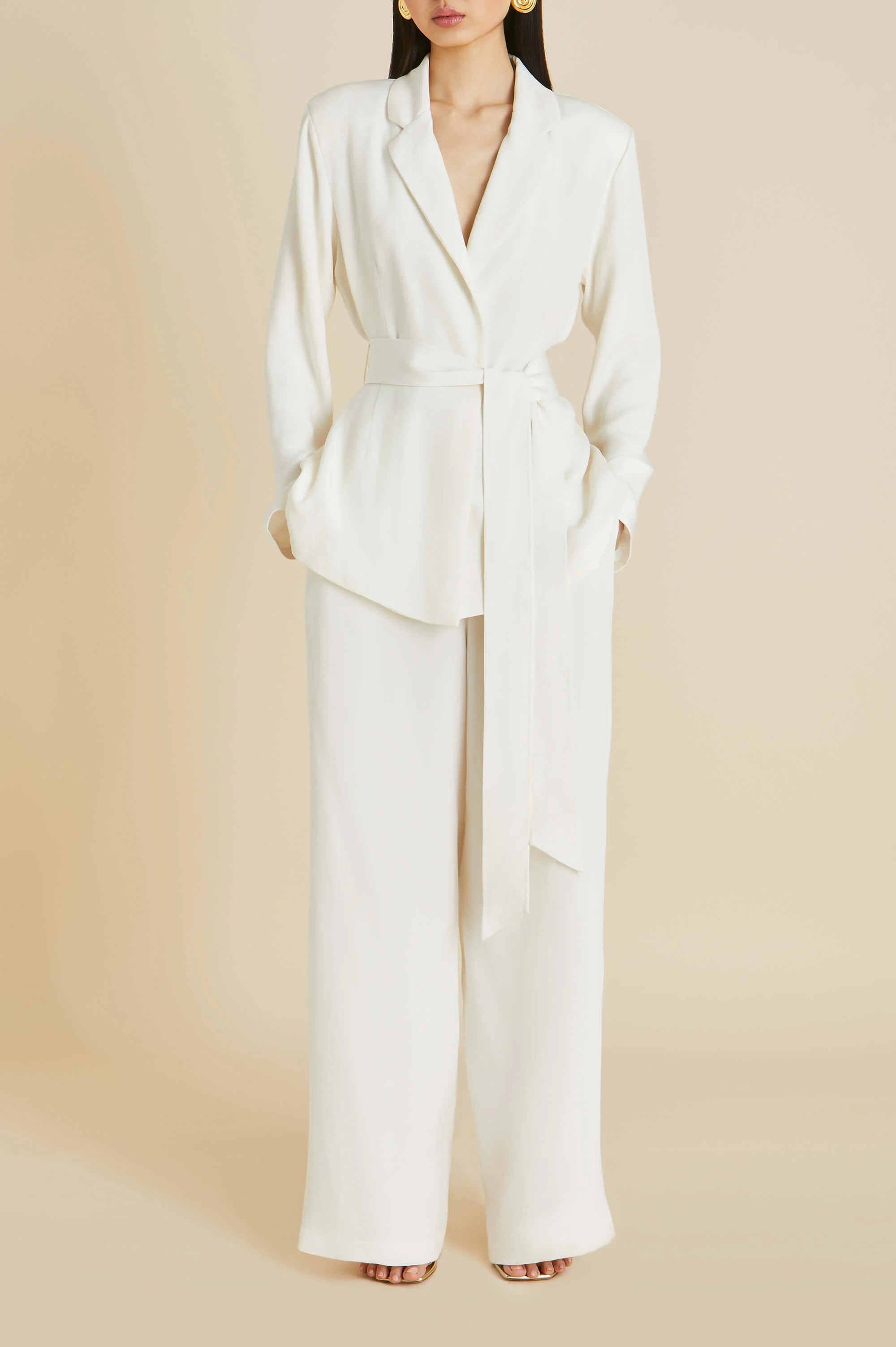 Jagger Ivory Pyjamas in Marocain - Image 5