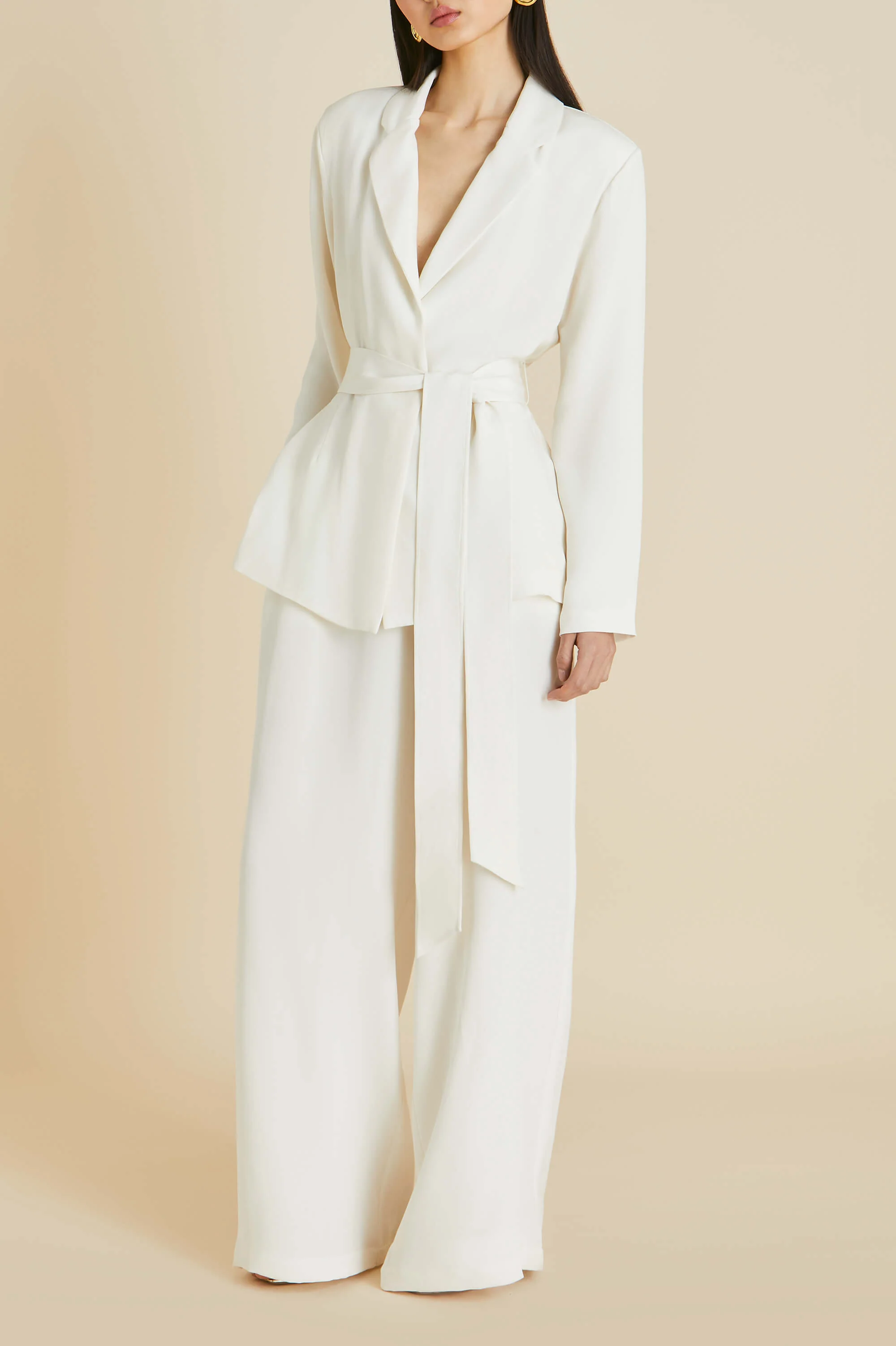 Jagger Ivory Pyjamas in Marocain - Image 6