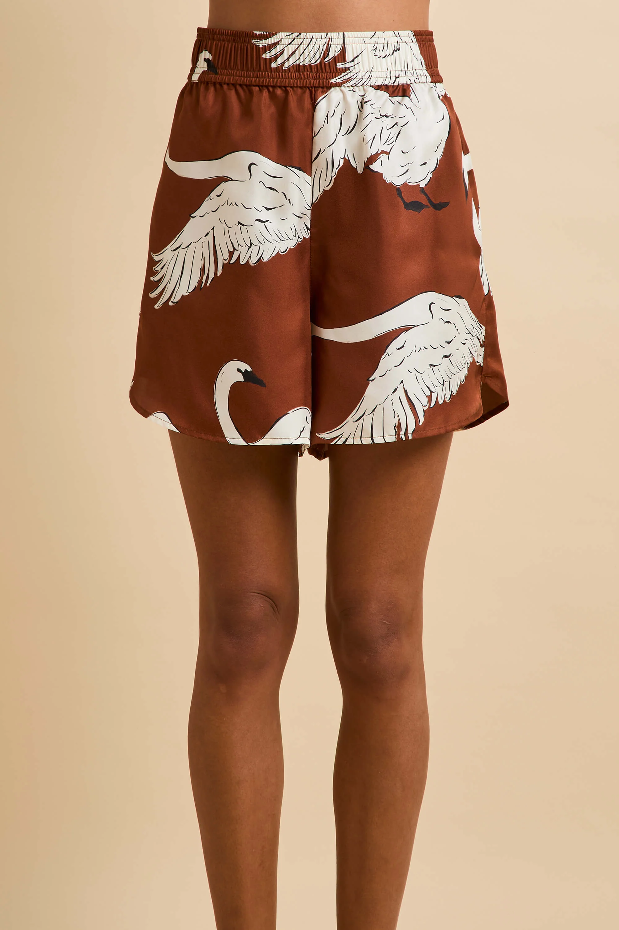Kick Inés Brown Swan Pyjamas in Silk Twill - Image 6