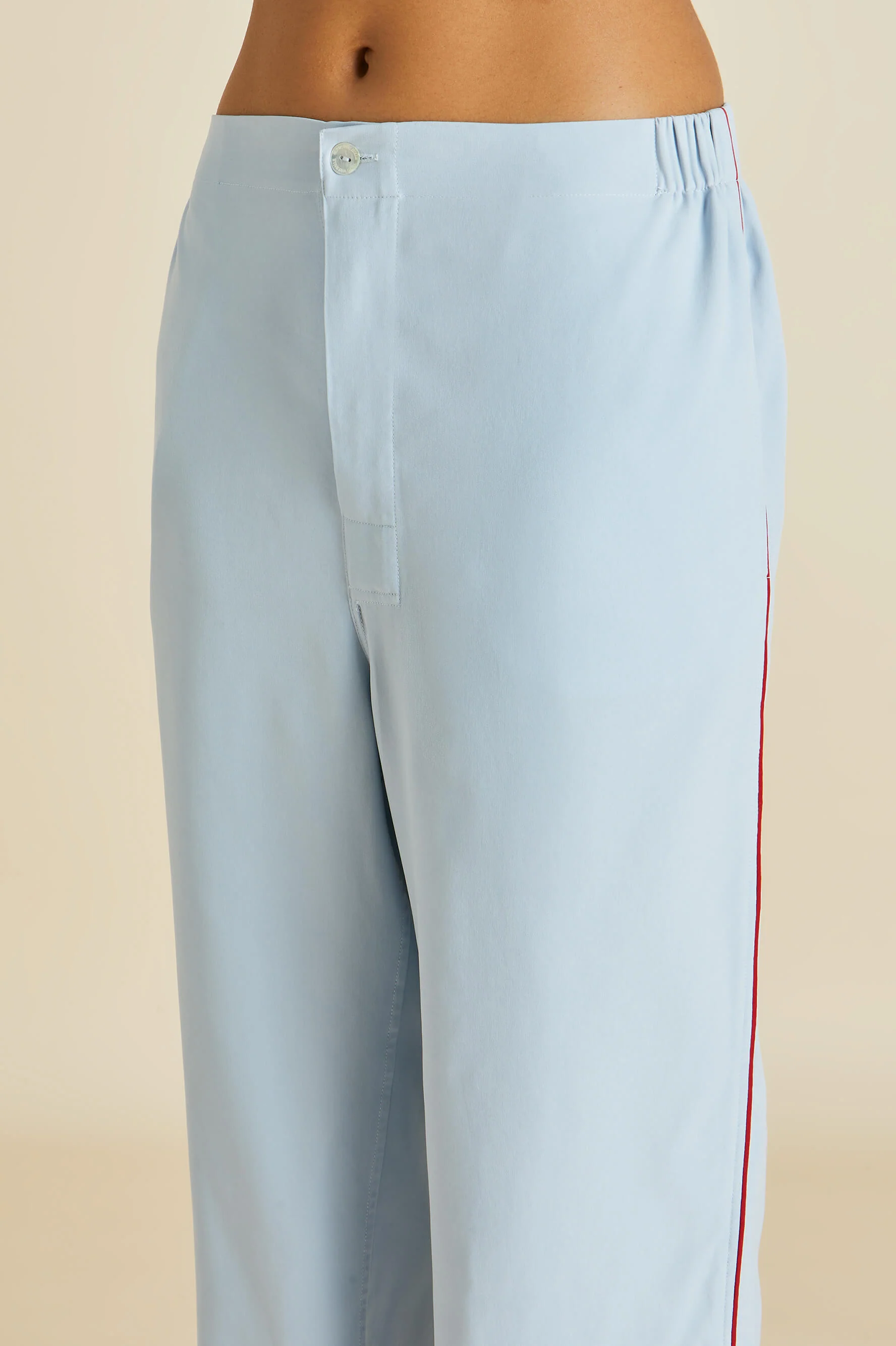 Laurent Cerulean Blue Pyjamas in Sandwashed Silk - Image 5