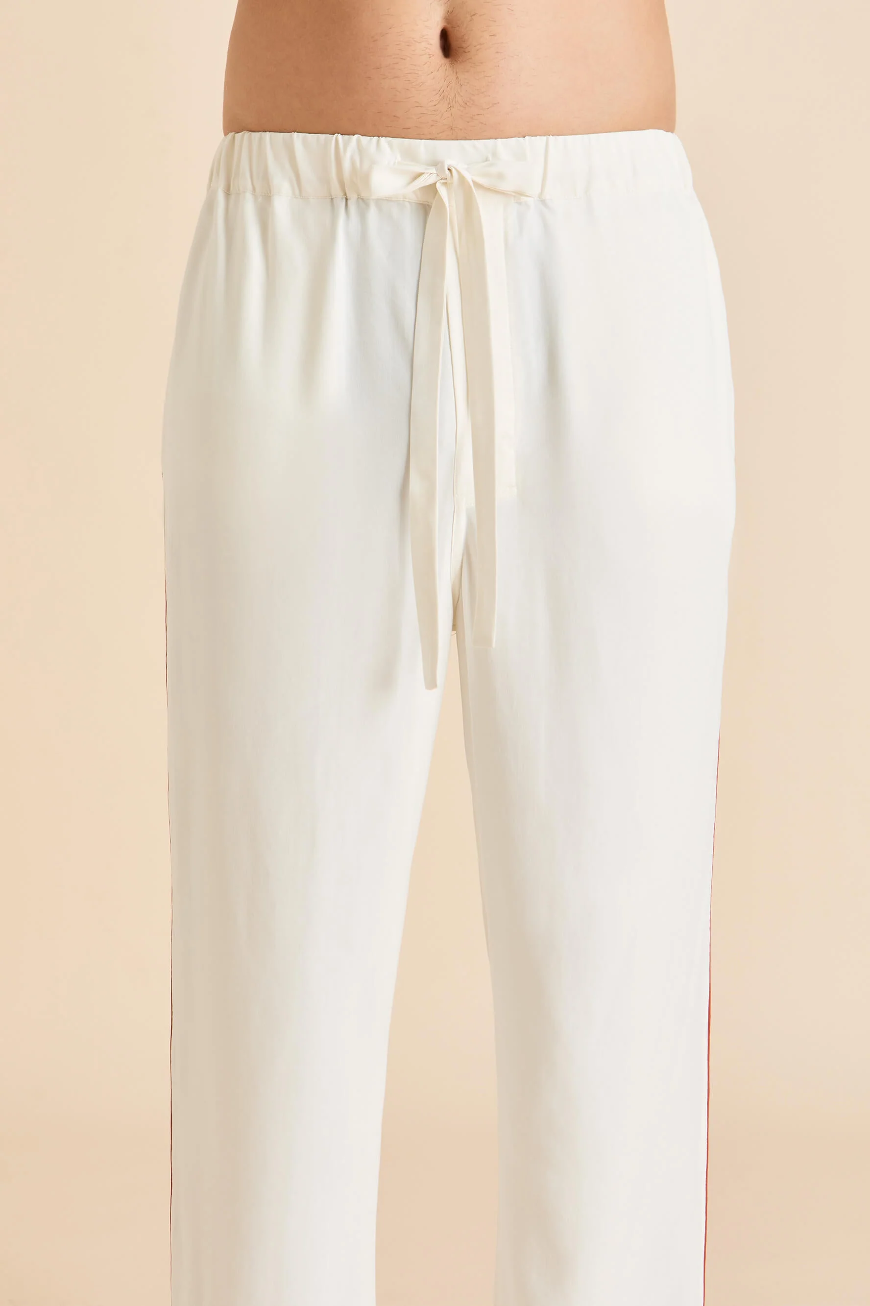 Laurent Ivory Rust Pyjamas in Sandwashed Silk - Image 7