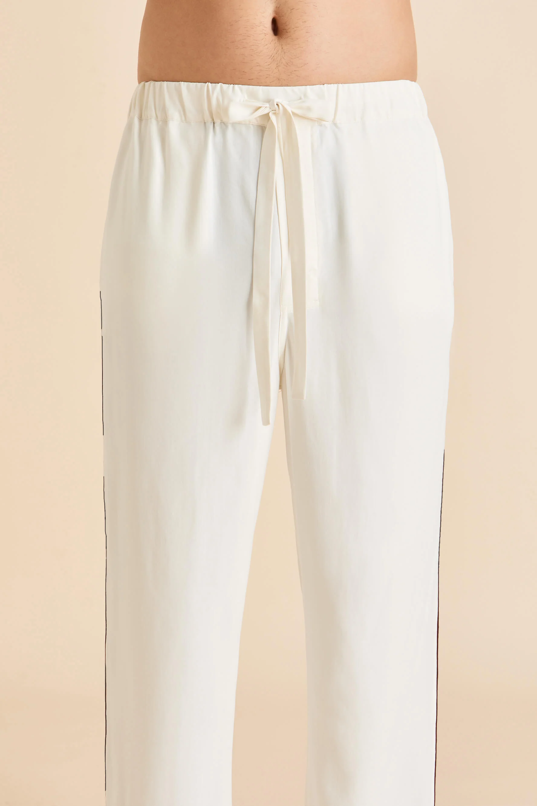Laurent Ivory Pyjamas in Sandwashed Silk - Image 6