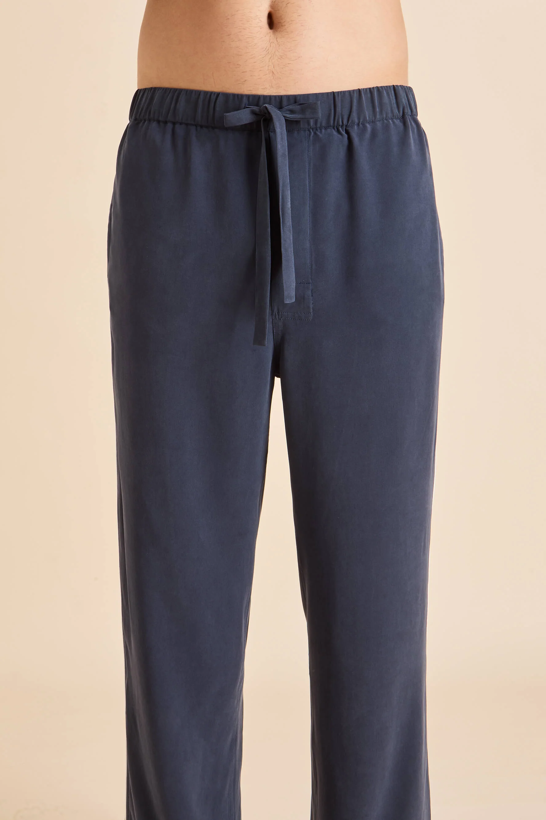 Laurent Navy Pyjamas in Sandwashed Silk - Image 5