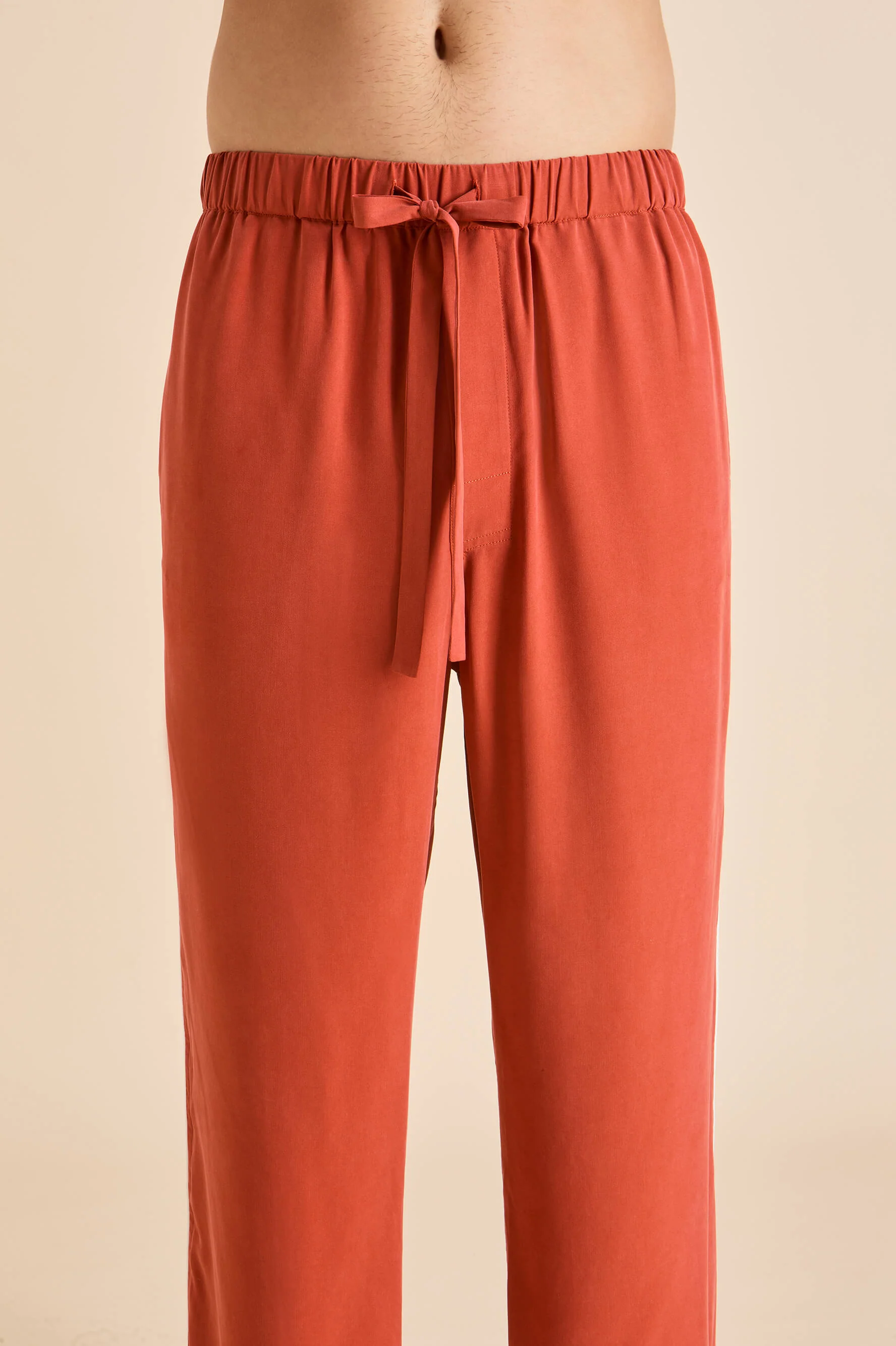Laurent Rust Pyjamas in Sandwashed Silk - Image 7
