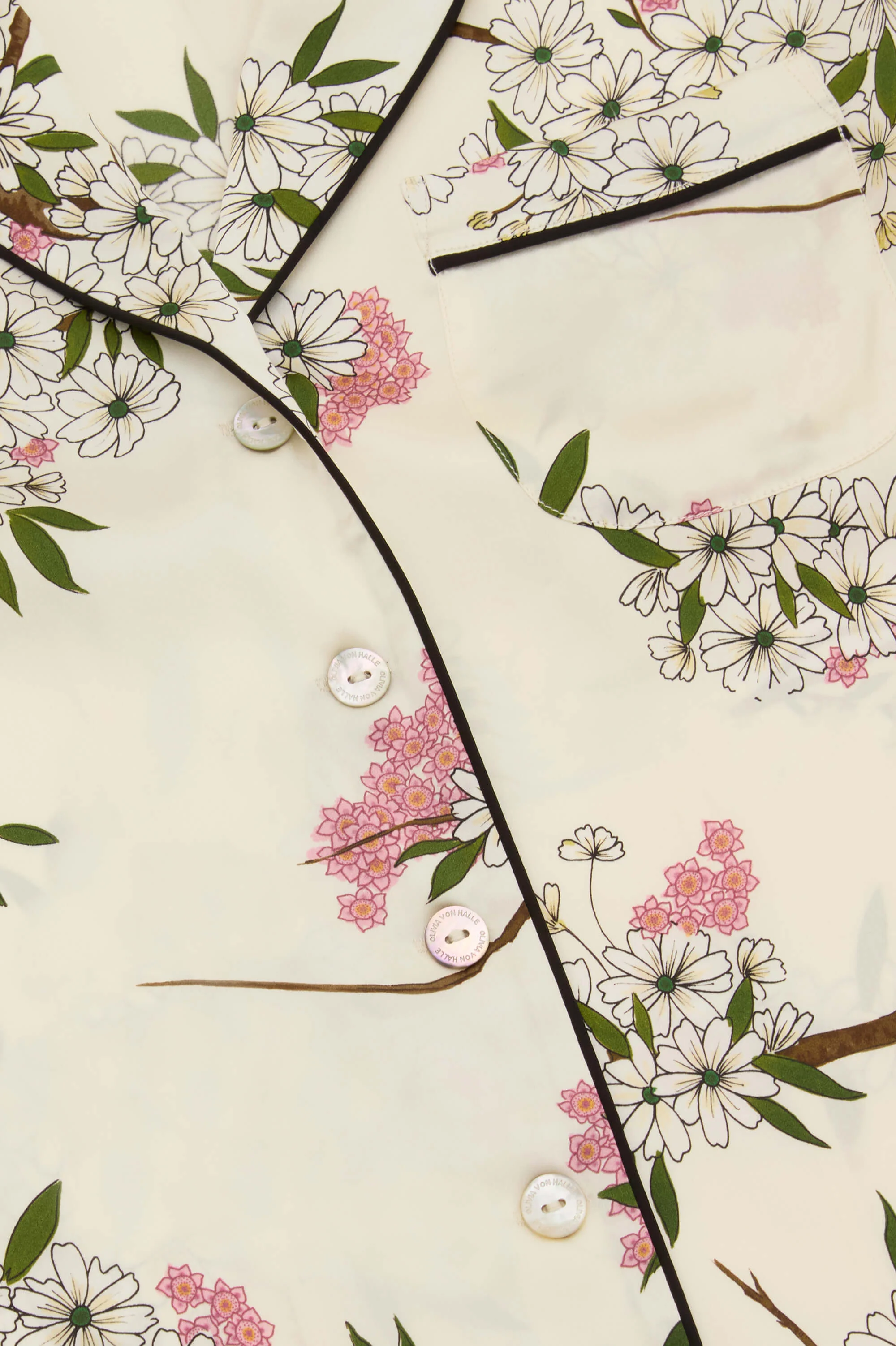 Lila Ana Ivory Blossom Pyjamas in Silk Satin - Image 7
