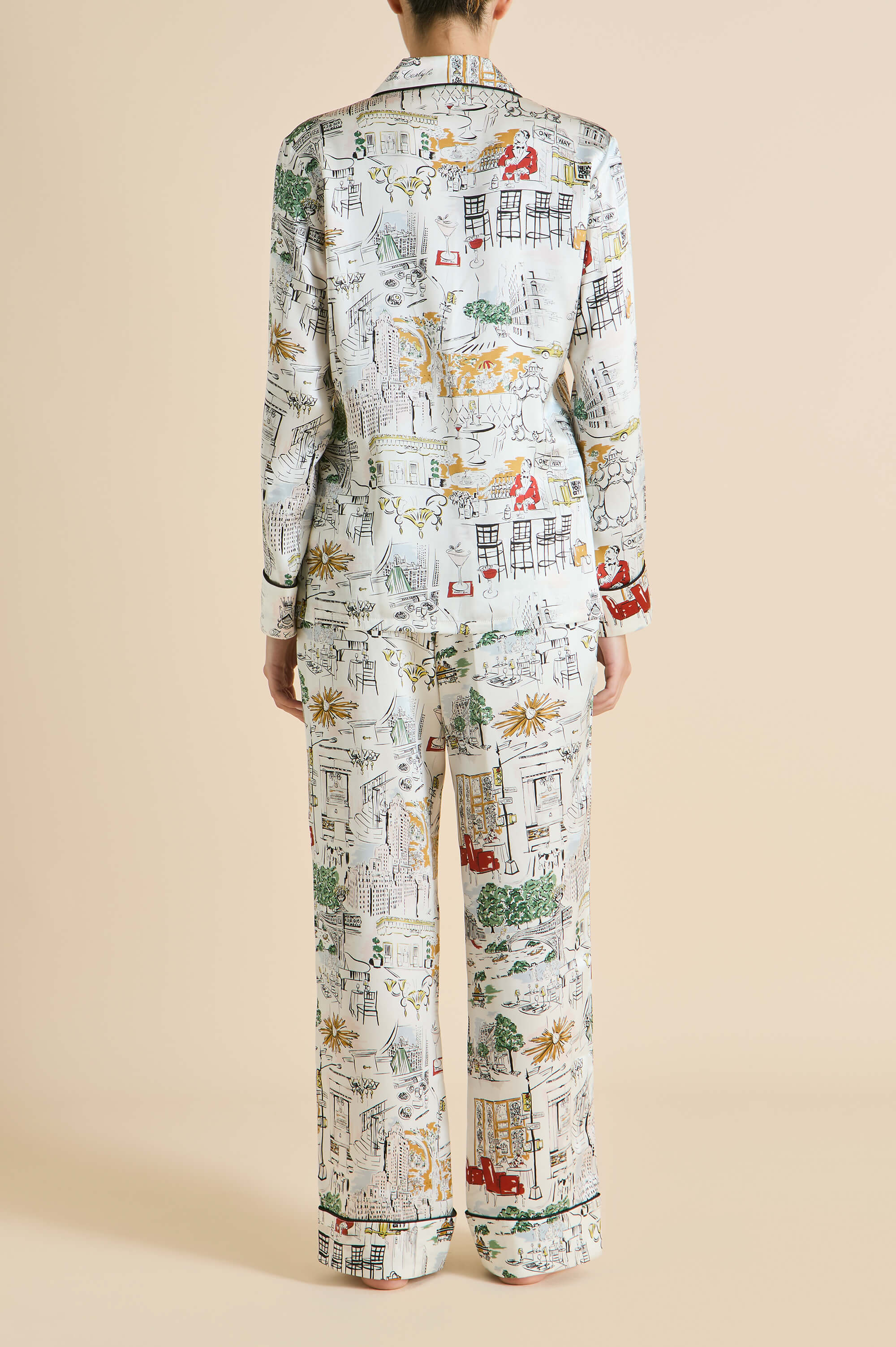 Lila Carlyle Ivory Pyjamas in Silk Satin - Image 7