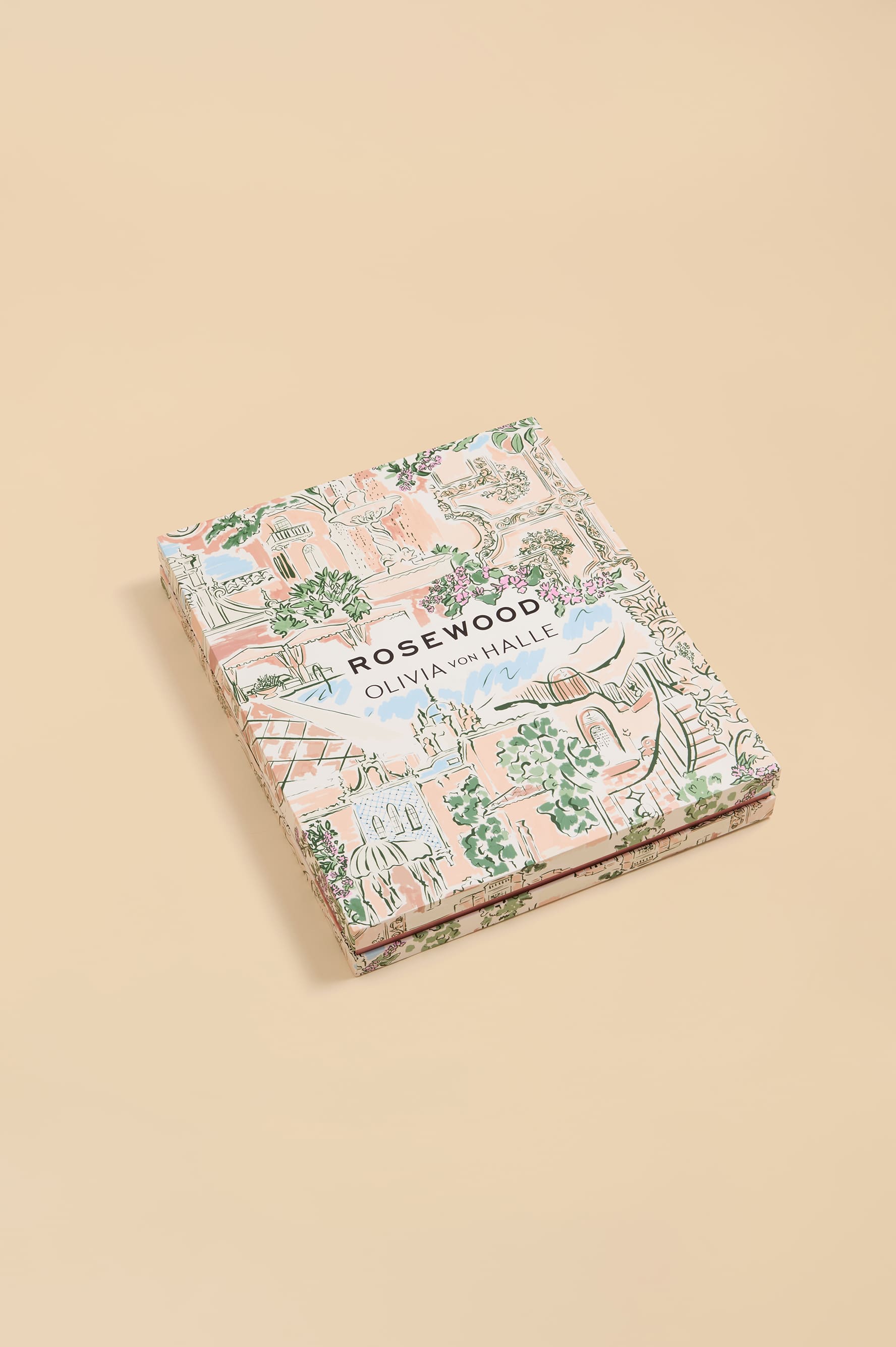 Lila Mansion Peach Landscape Pyjamas in Silk Satin - Image 7