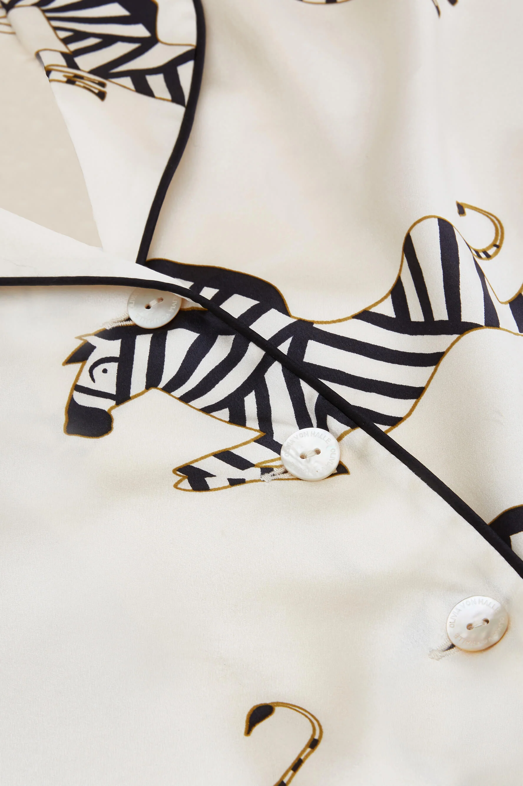 Lila Zebedee Ivory Pyjama Set in Silk Satin - Image 8
