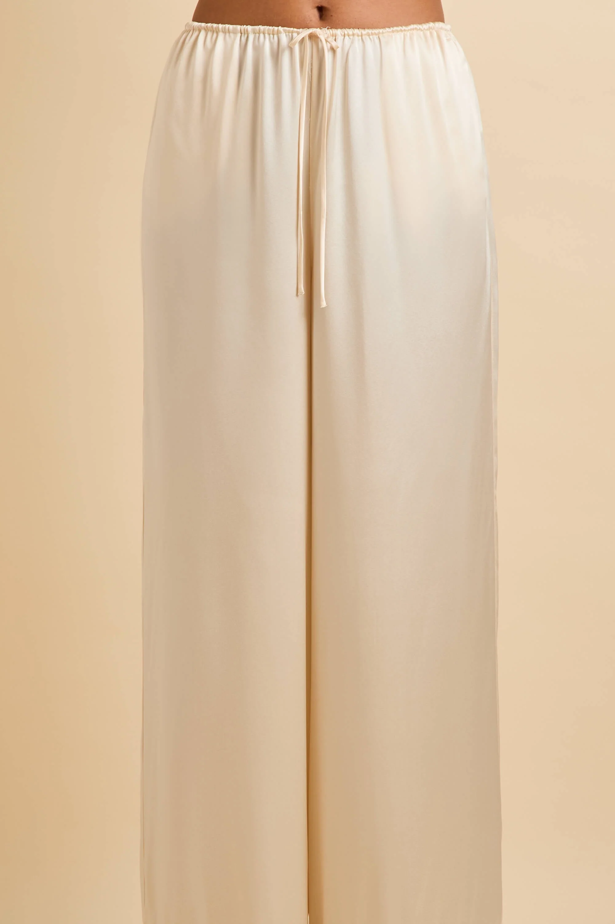 Lita Bone Cream Pyjamas in Silk Satin - Image 5