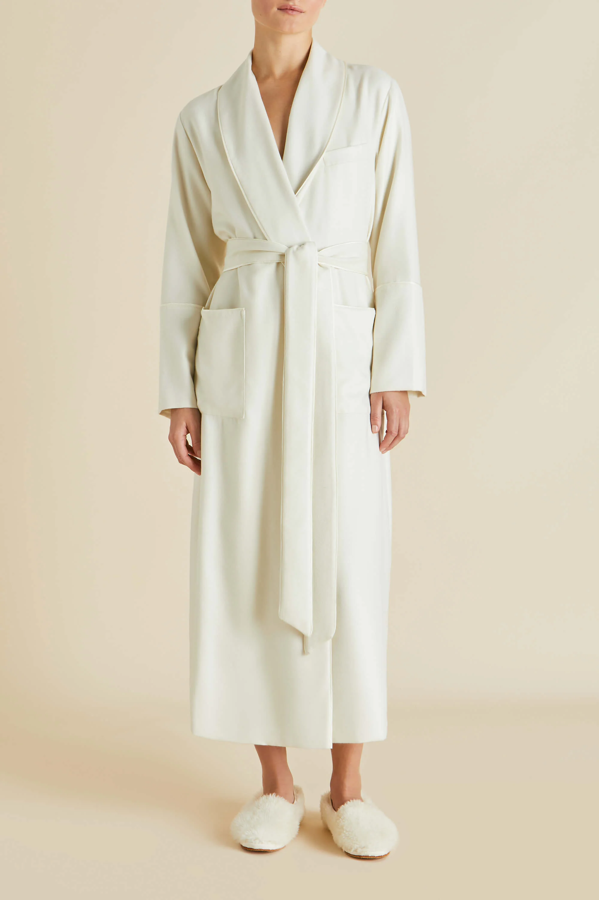 Logan Aspen Ivory Robe in Cashmere - Image 6