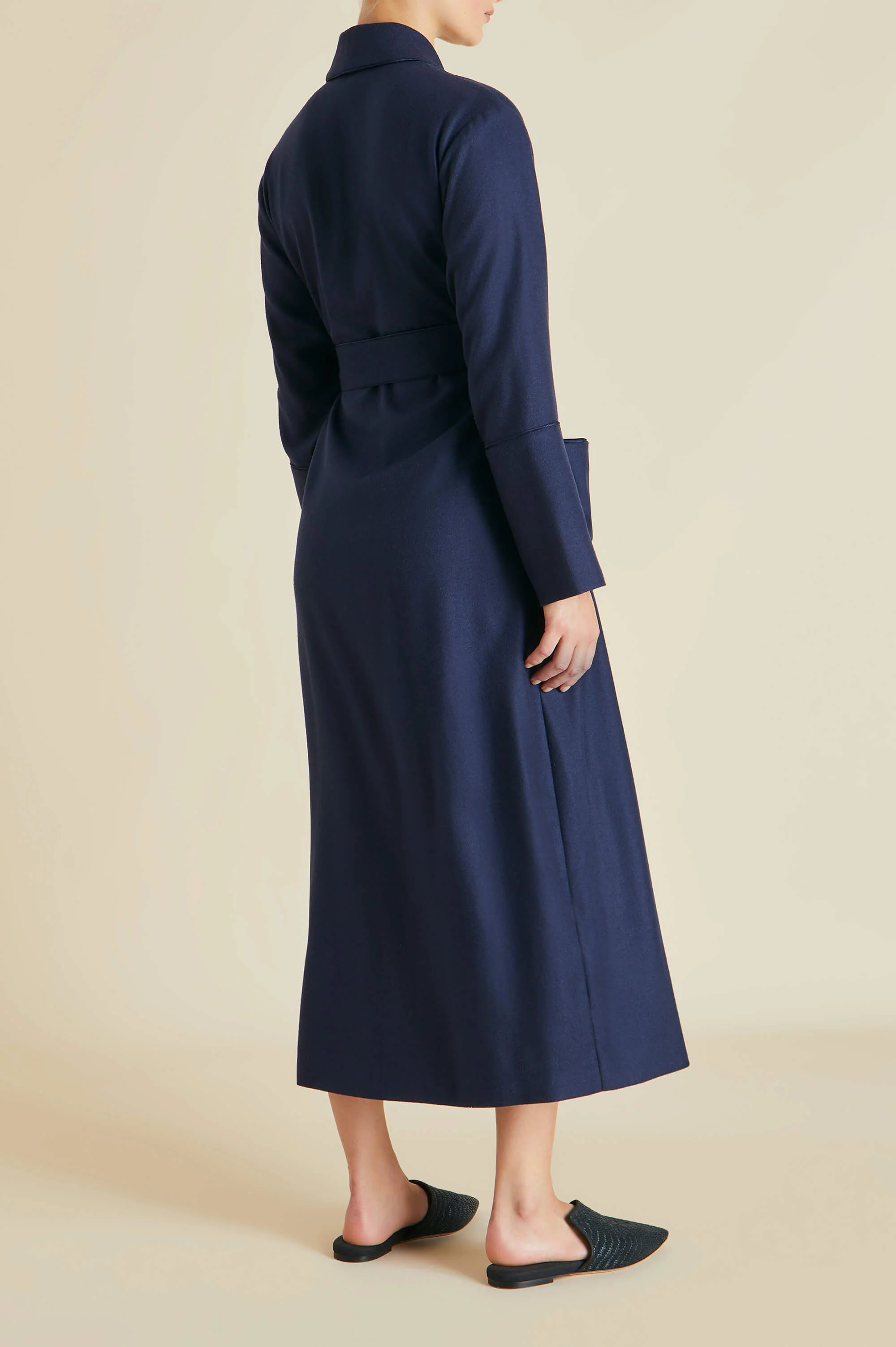 Logan Osaka Navy Robe in Cashmere - Image 4