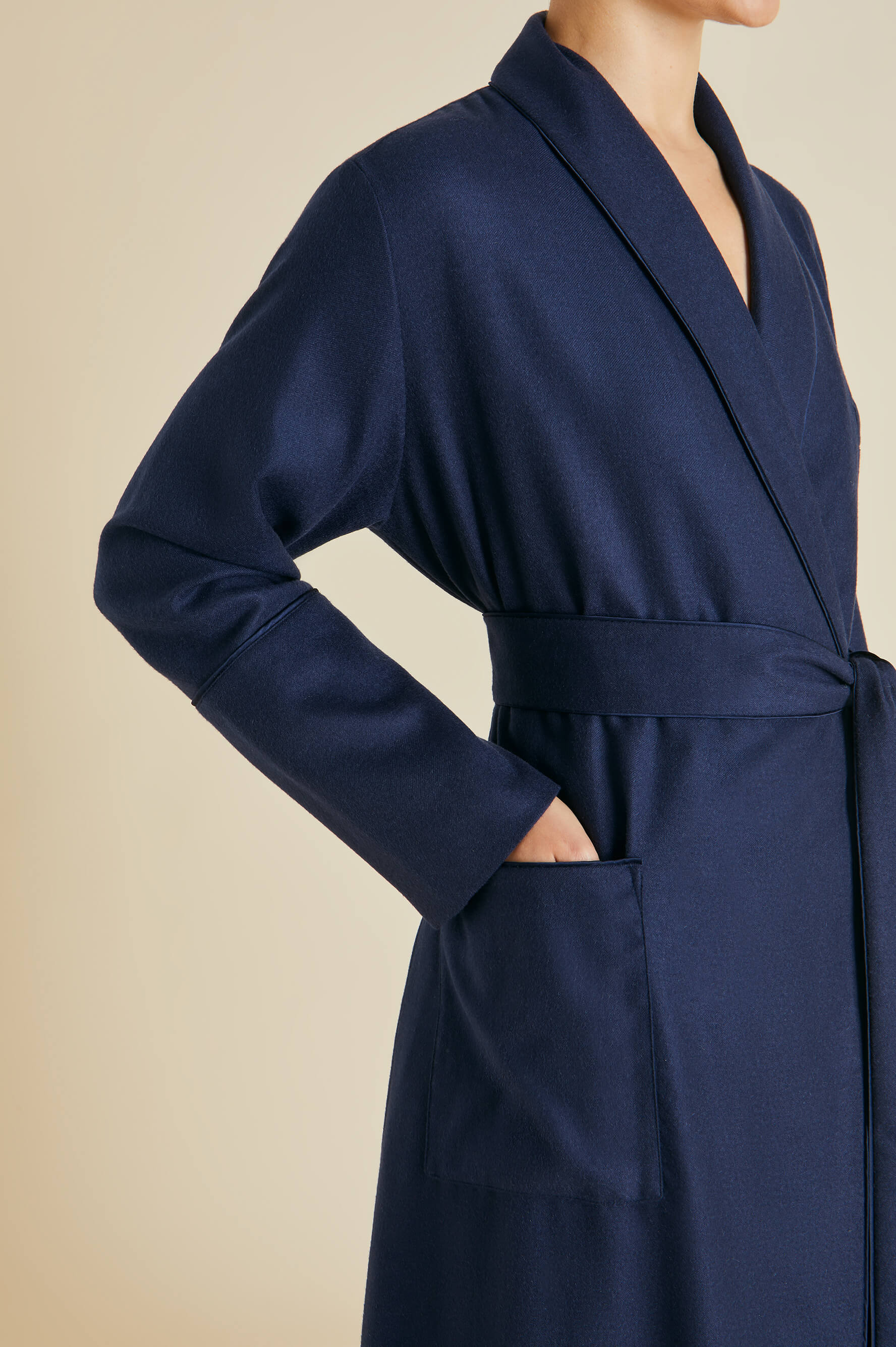 Logan Osaka Navy Robe in Cashmere - Image 5