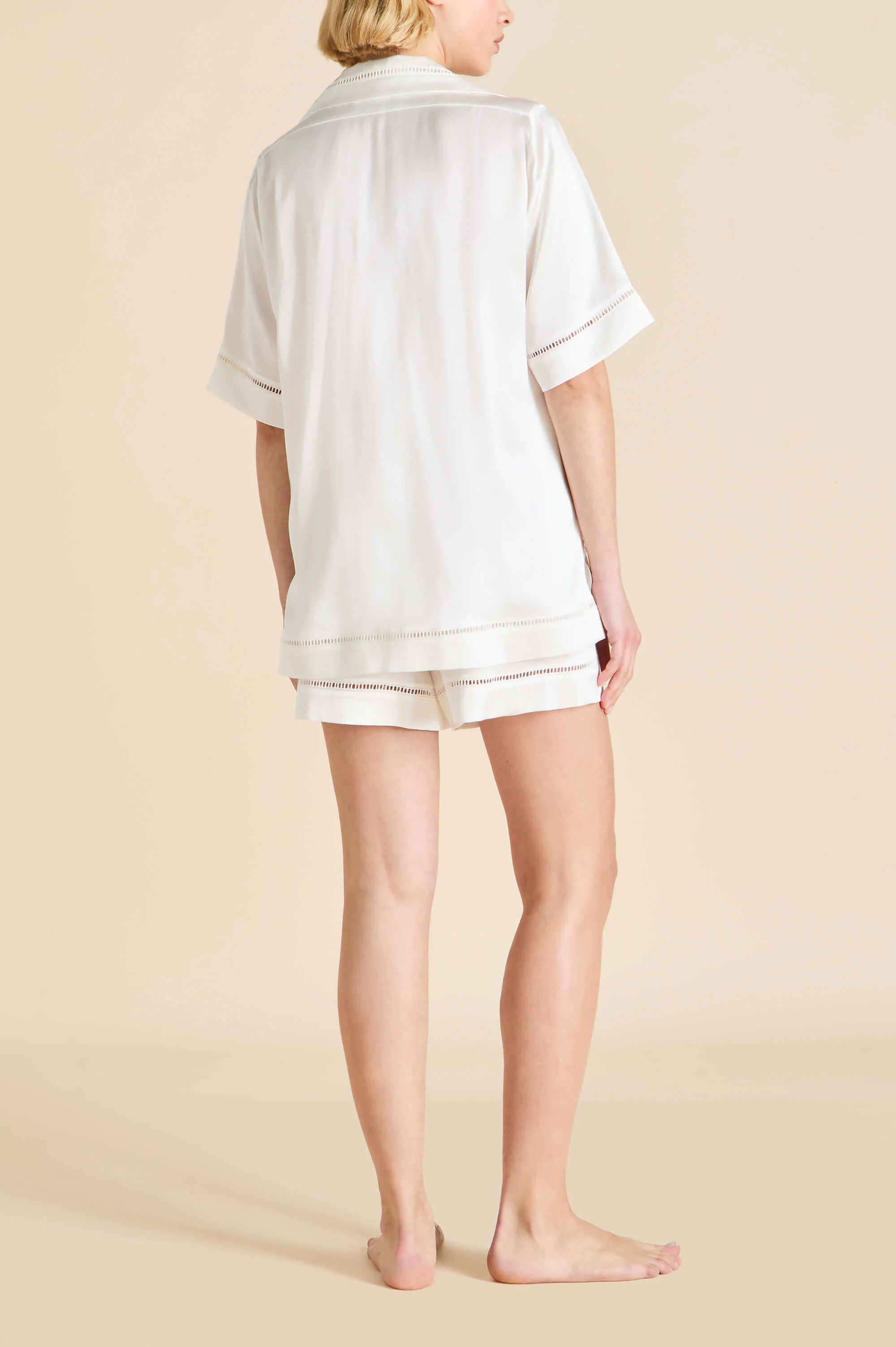 Marlene Ivory Pyjamas in Silk Satin - Image 4