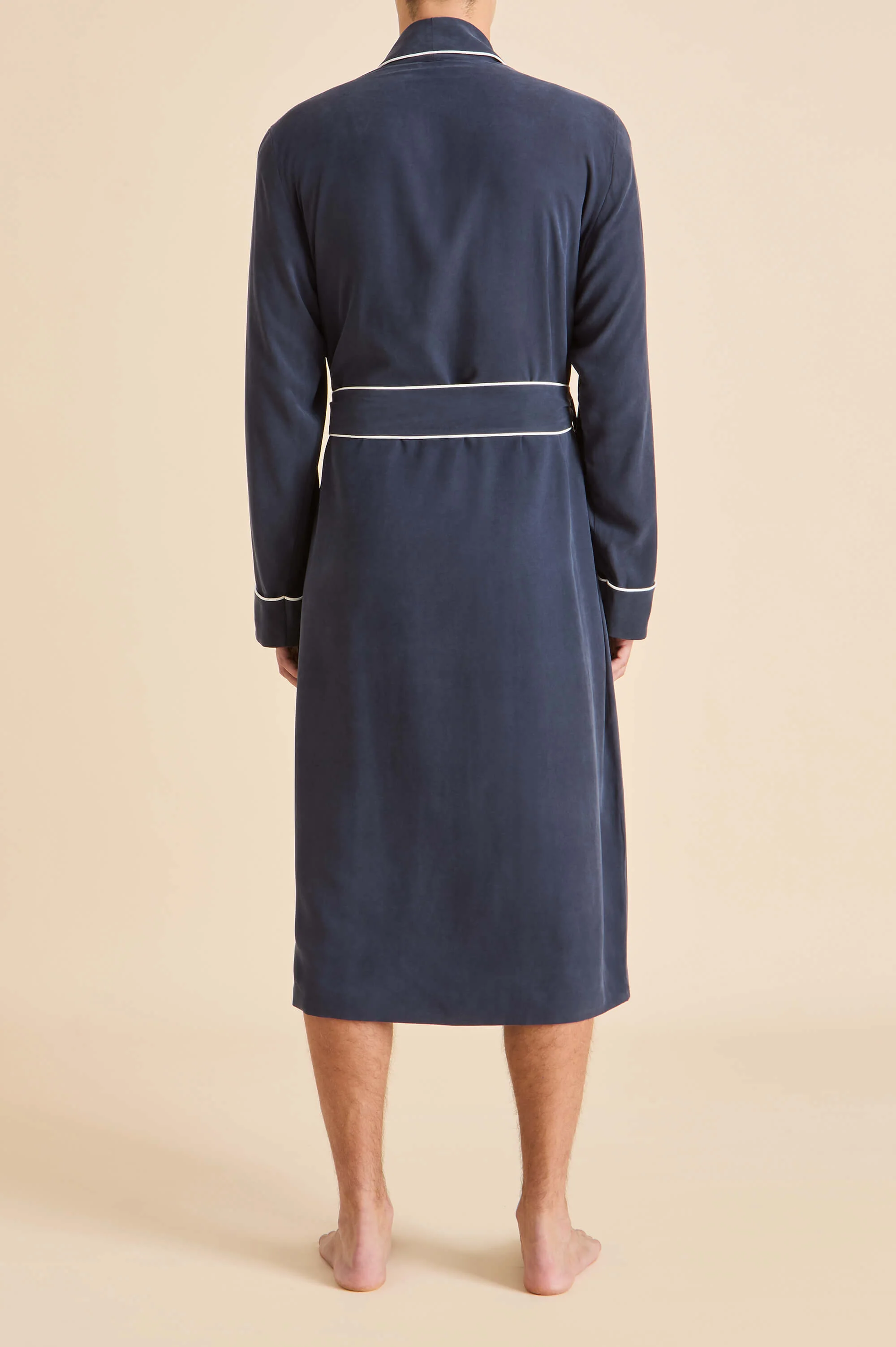 Mescal Navy Robe in Sandwashed Silk - Image 5