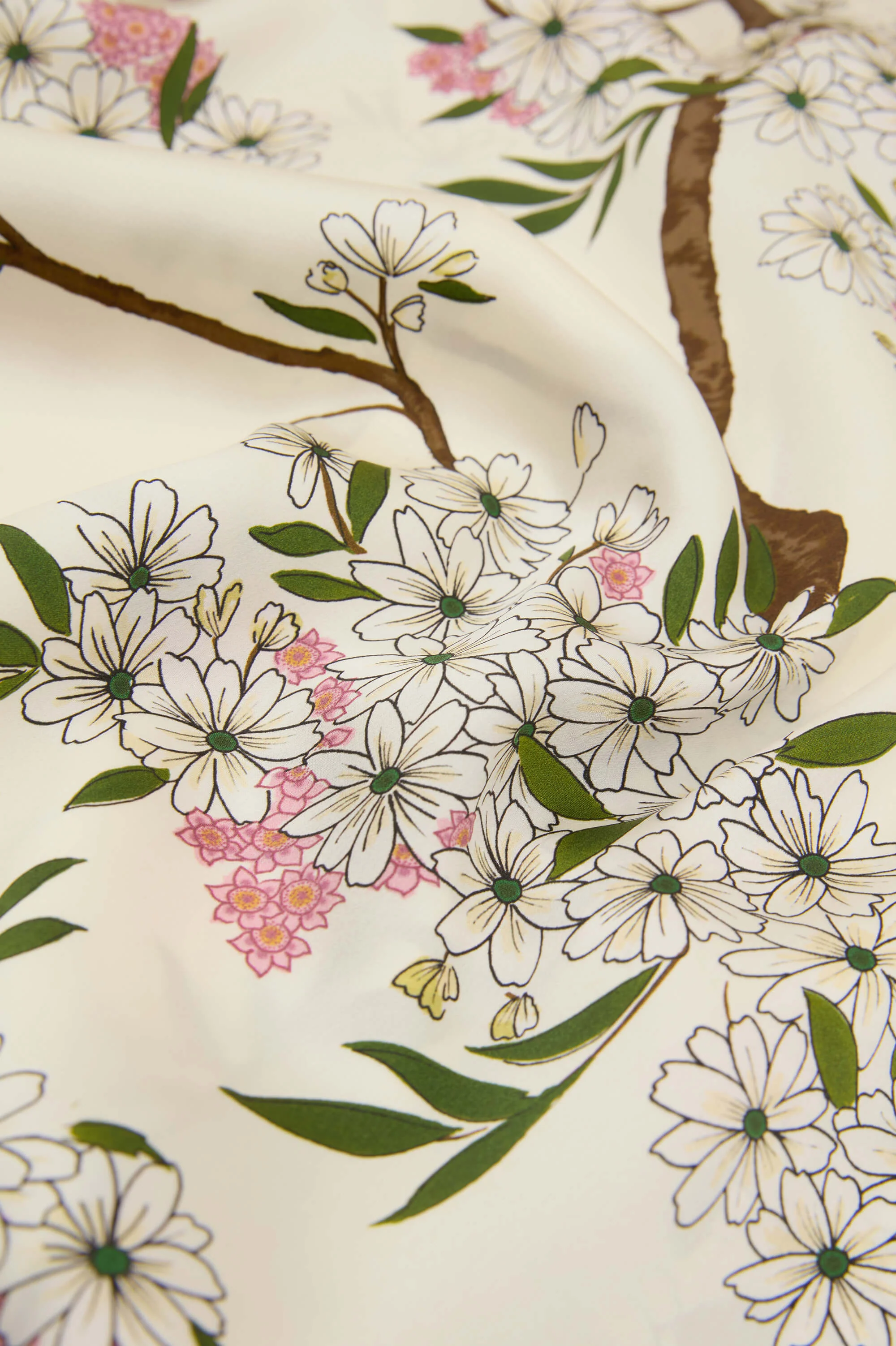 Mimi Ana Ivory Blossom Robe in Silk Satin - Image 6