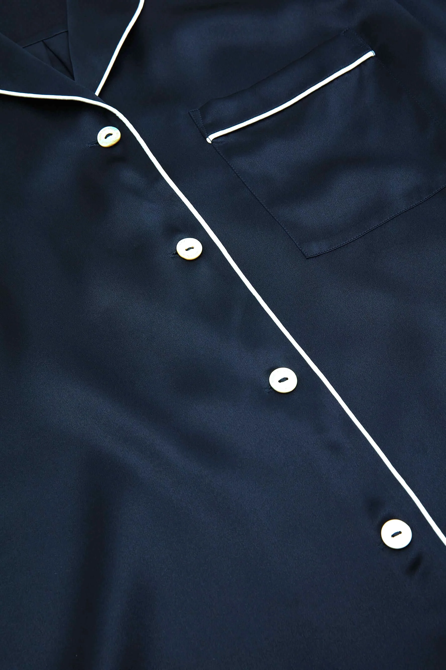 Poppy Navy Nightshirt in Silk Satin - Image 6