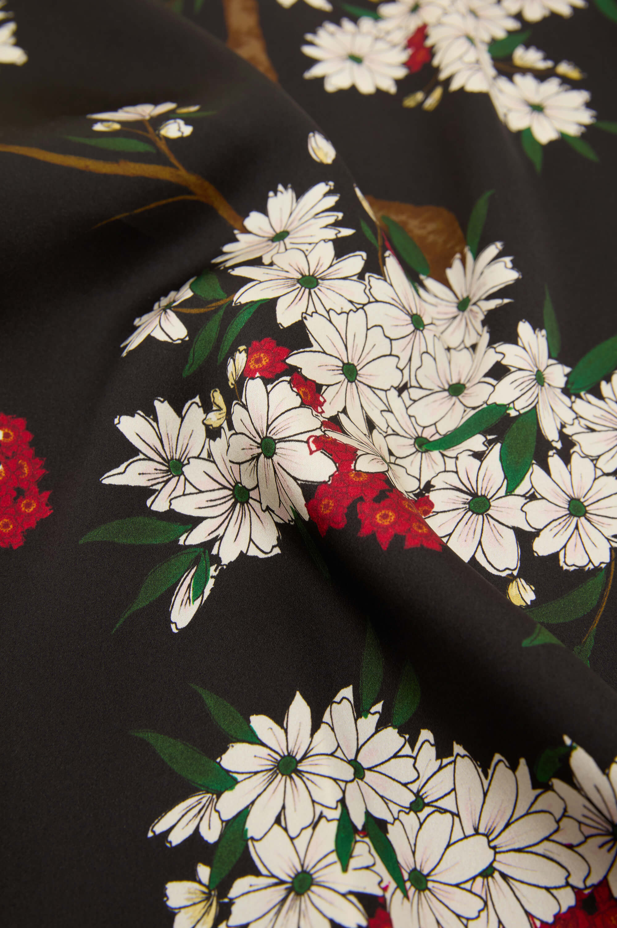 Queenie René Black Blossom Robe in Silk Satin - Image 5