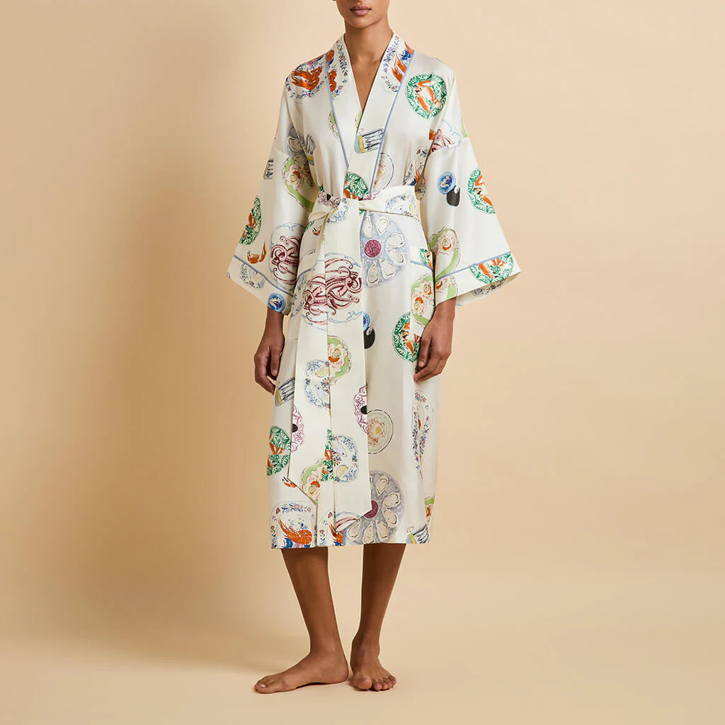 Sabine Córdoba Ivory Seafood Robe in Silk Twill - Image 2