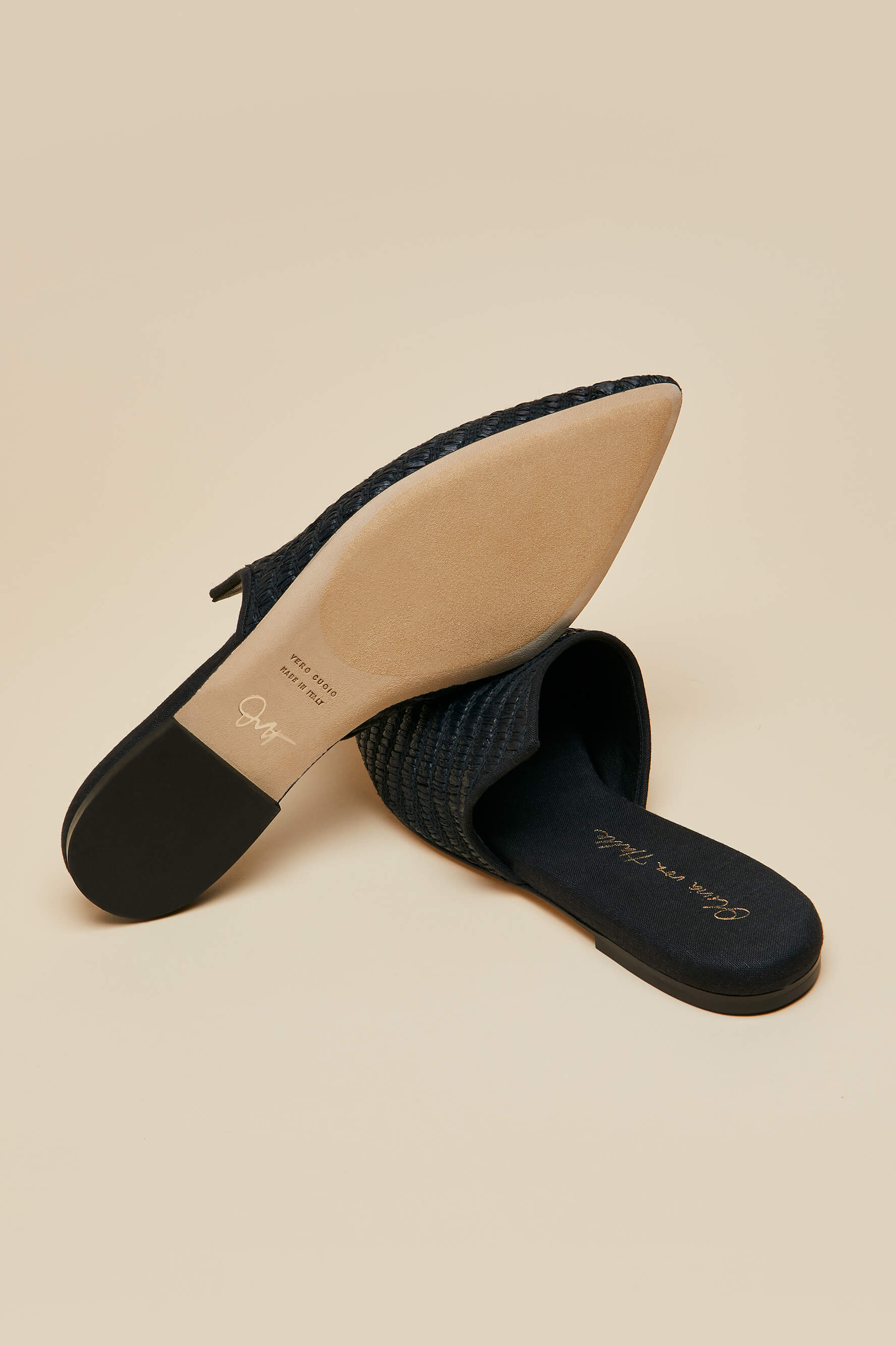 Contessa Casati Black Slippers in Raffia - Image 6