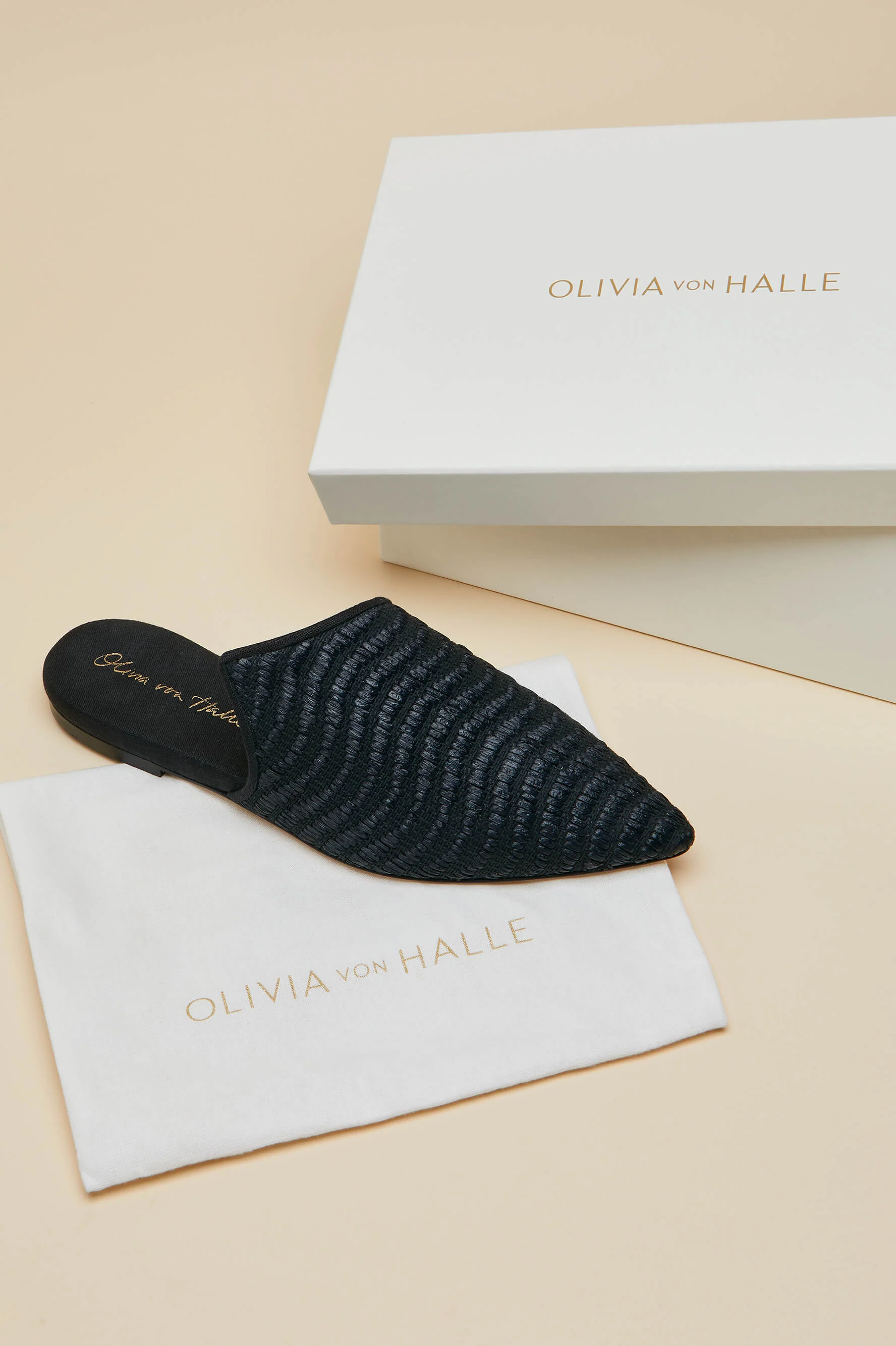 Contessa Casati Black Slippers in Raffia - Image 7