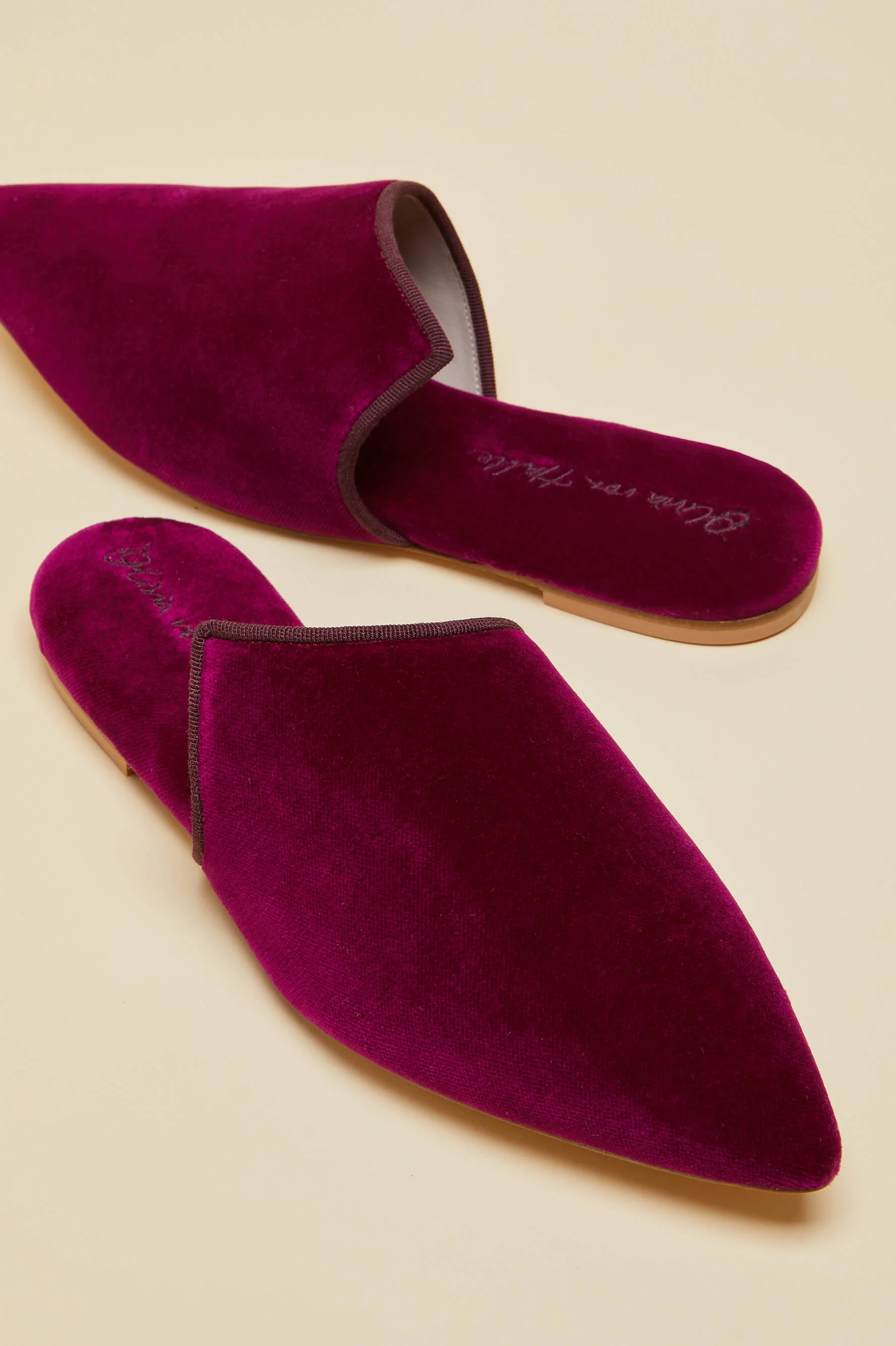 Contessa Pasha Pink Slippers in Velvet - Image 3