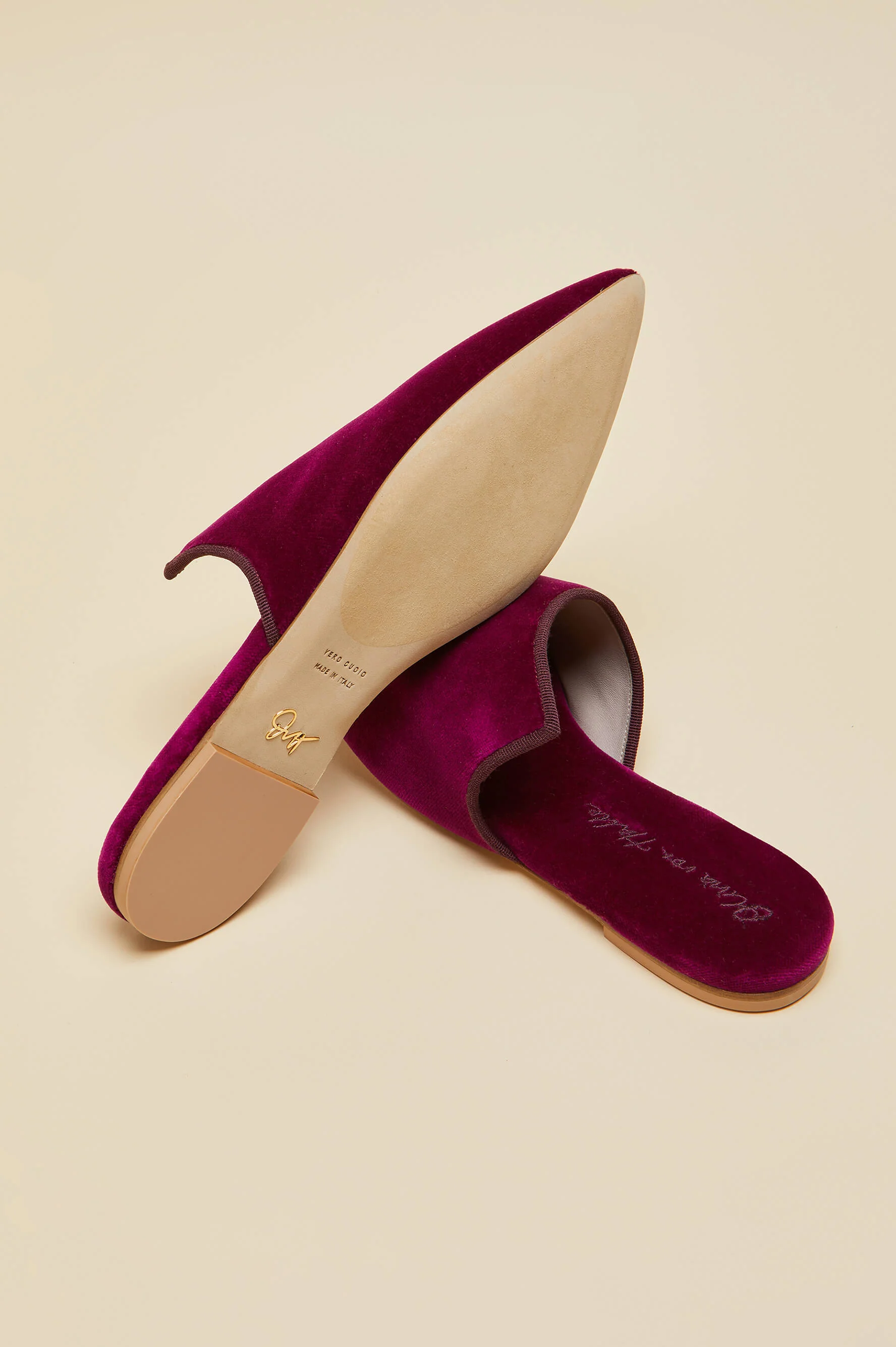 Contessa Pasha Pink Slippers in Velvet - Image 6