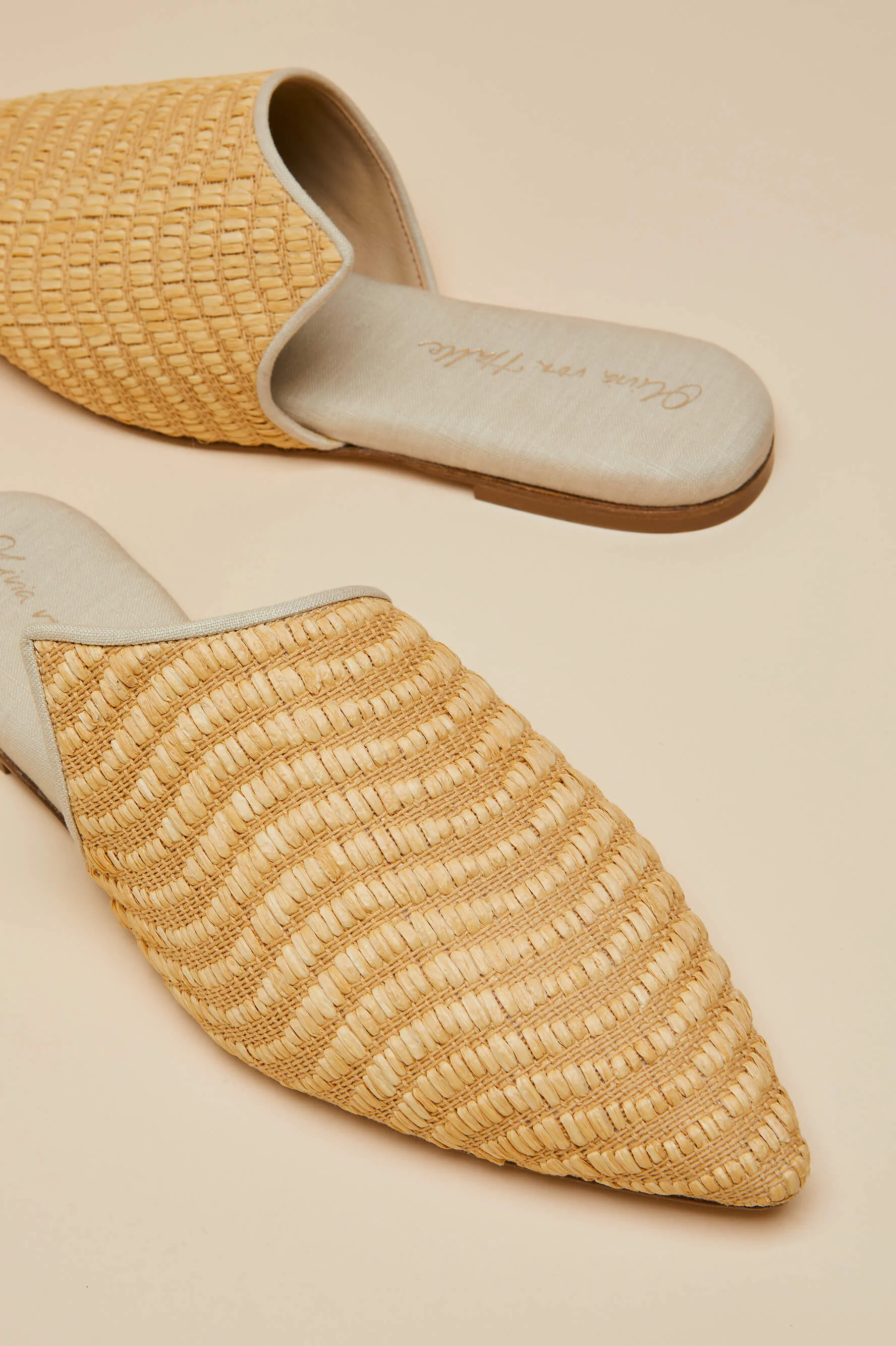 Contessa Roscoe Beige Slippers in Raffia - Image 3