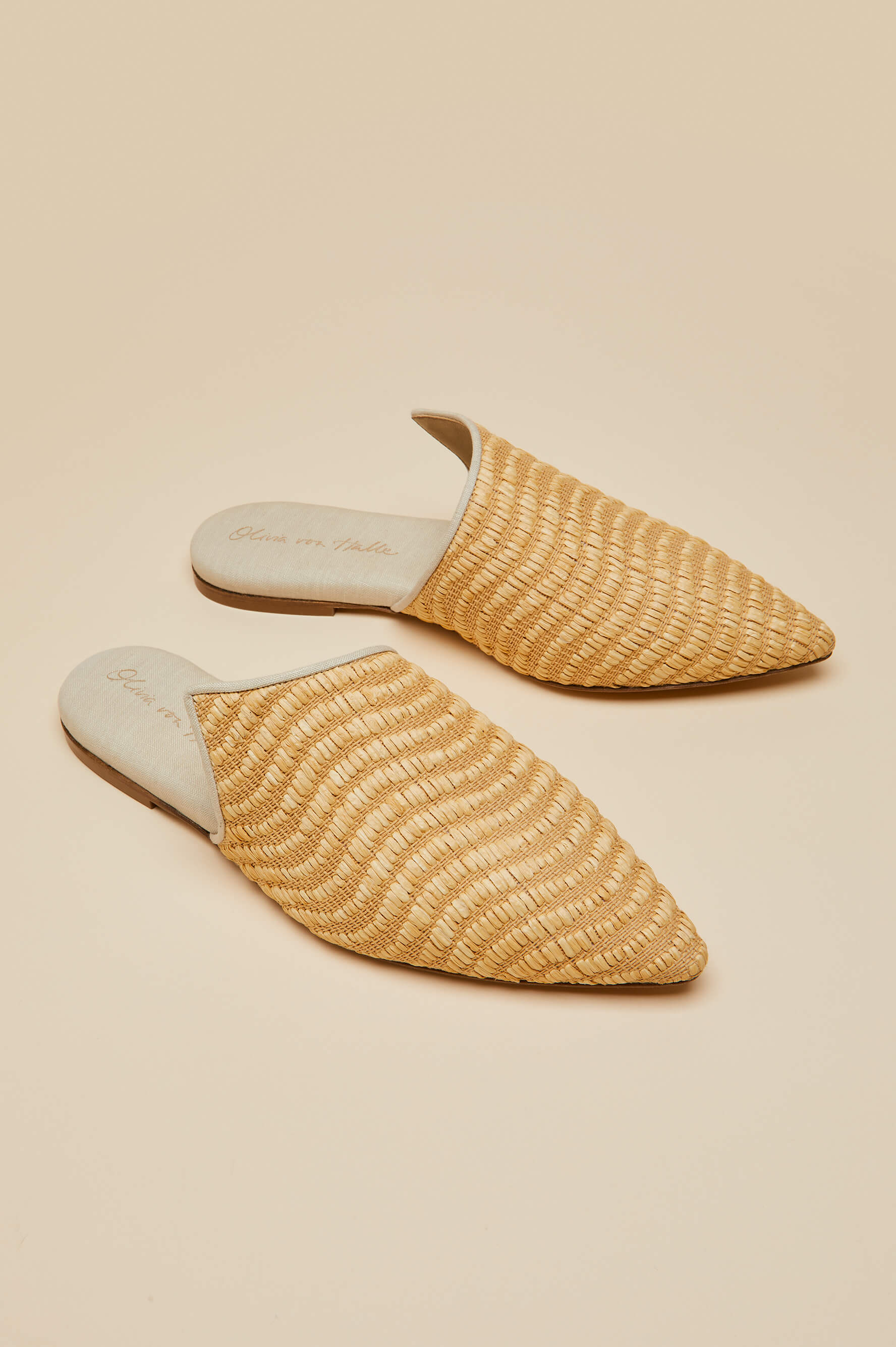Contessa Roscoe Beige Slippers in Raffia - Image 4