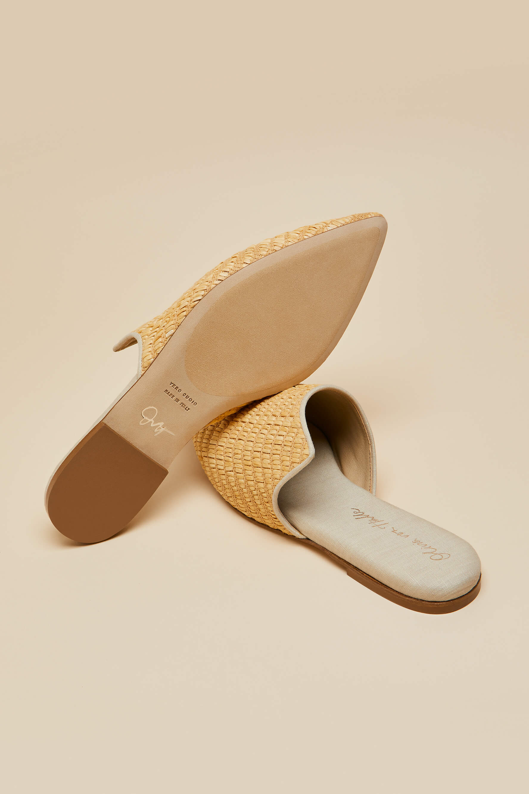 Contessa Roscoe Beige Slippers in Raffia - Image 6