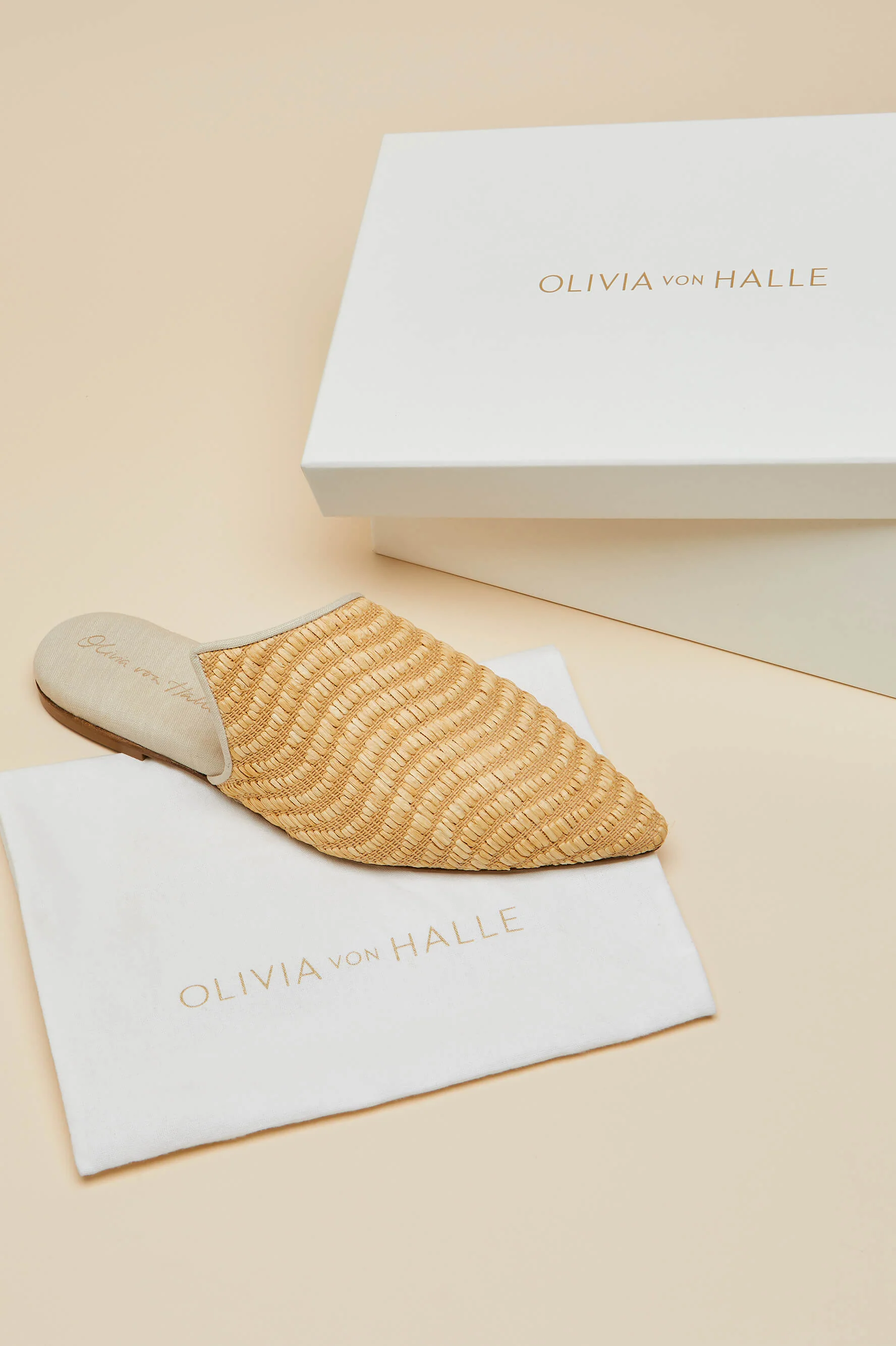 Contessa Roscoe Beige Slippers in Raffia - Image 7