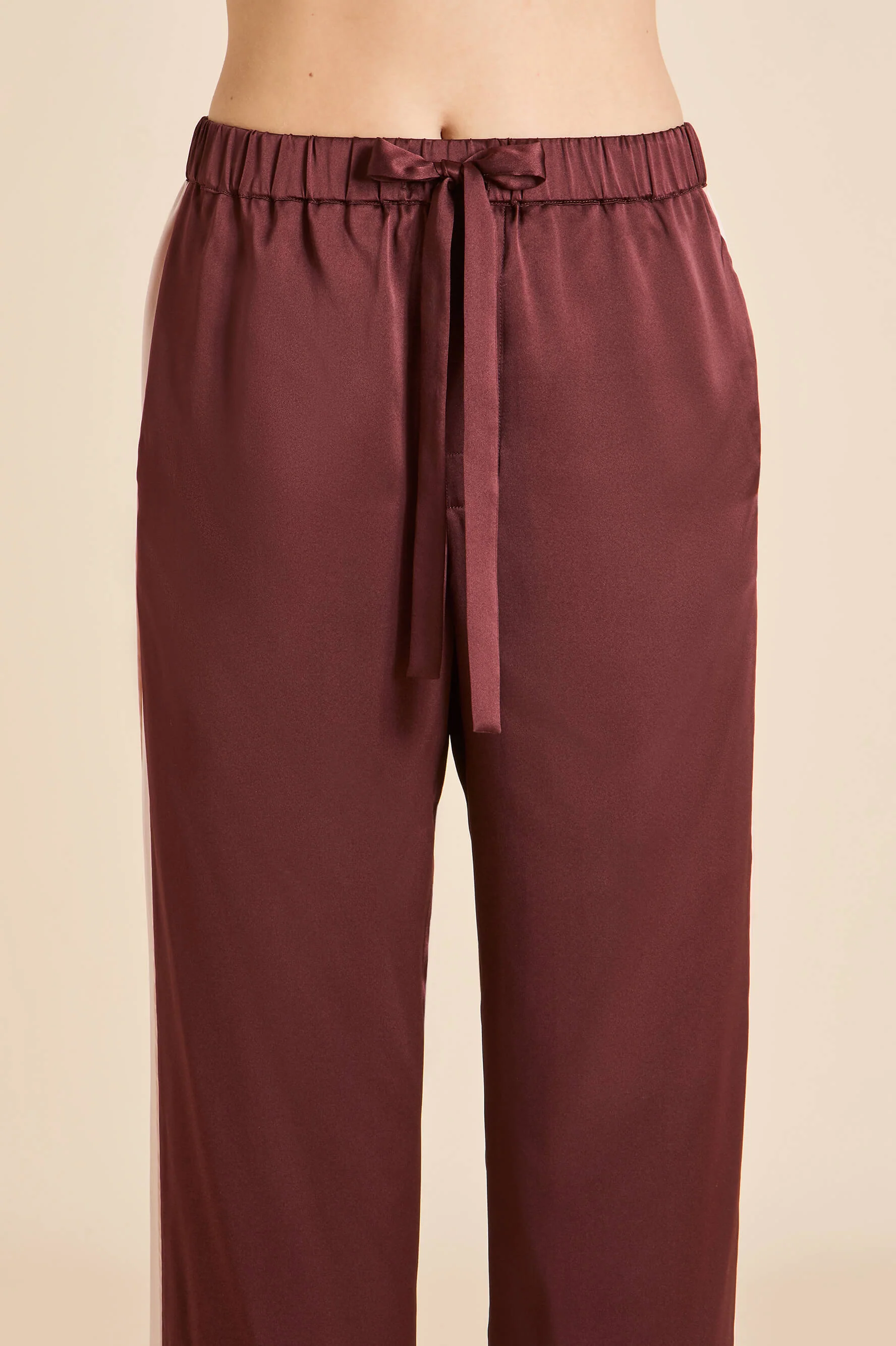 Tilda Bordeaux Burgundy Pyjamas in Silk Satin - Image 6