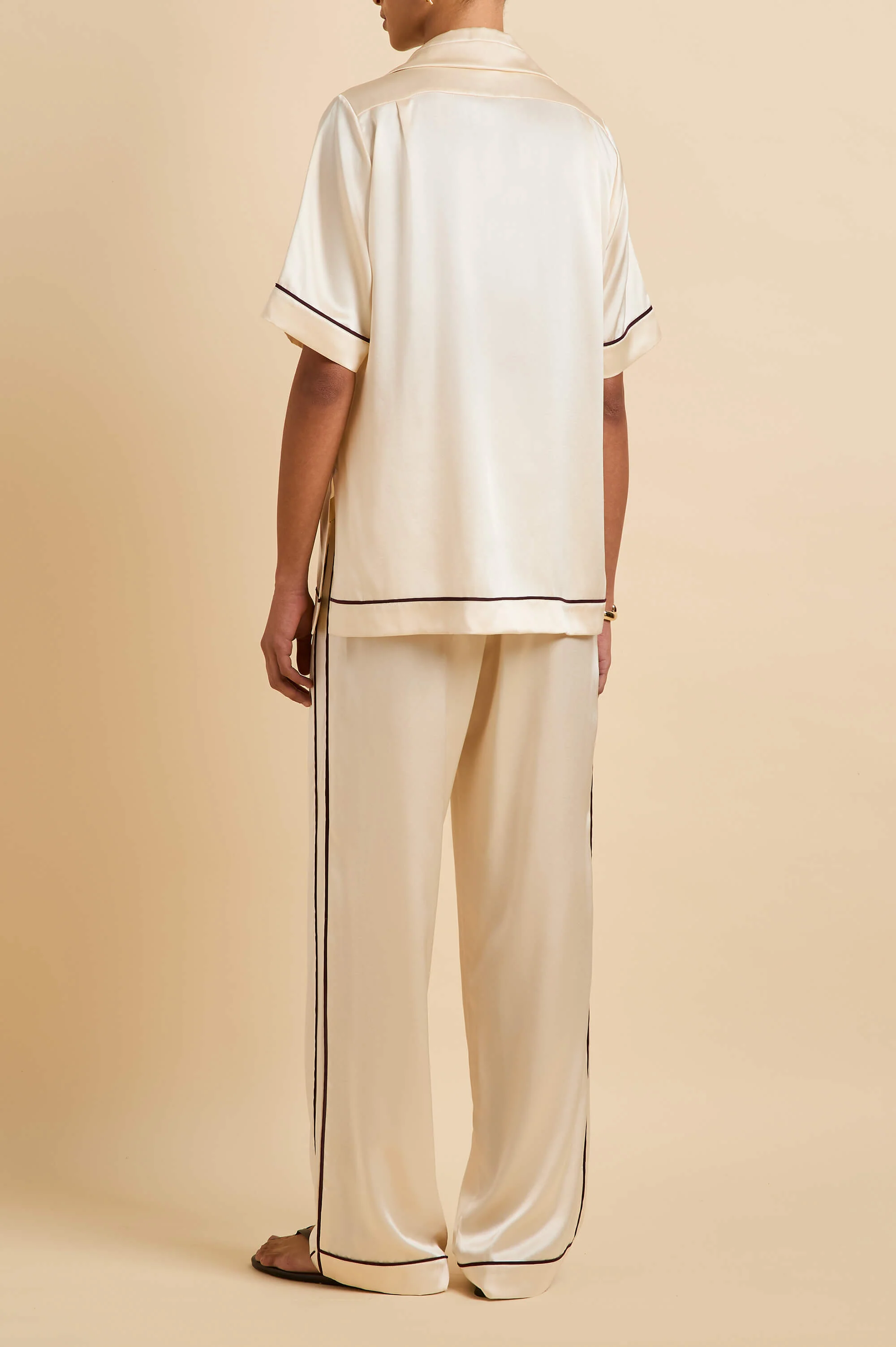Tilda Bone Cream Pyjamas in Silk Satin - Image 5