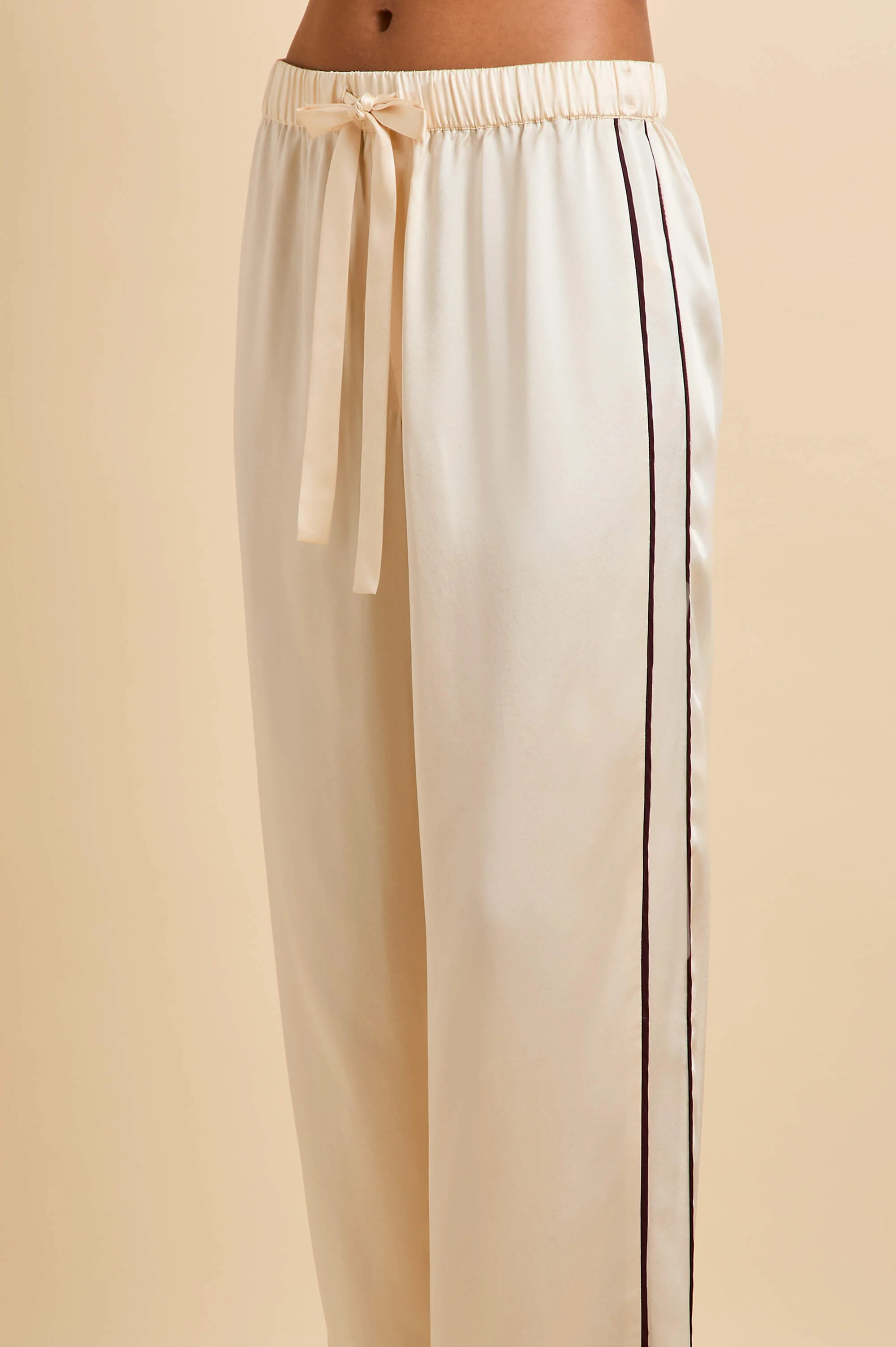 Tilda Bone Cream Pyjamas in Silk Satin - Image 6