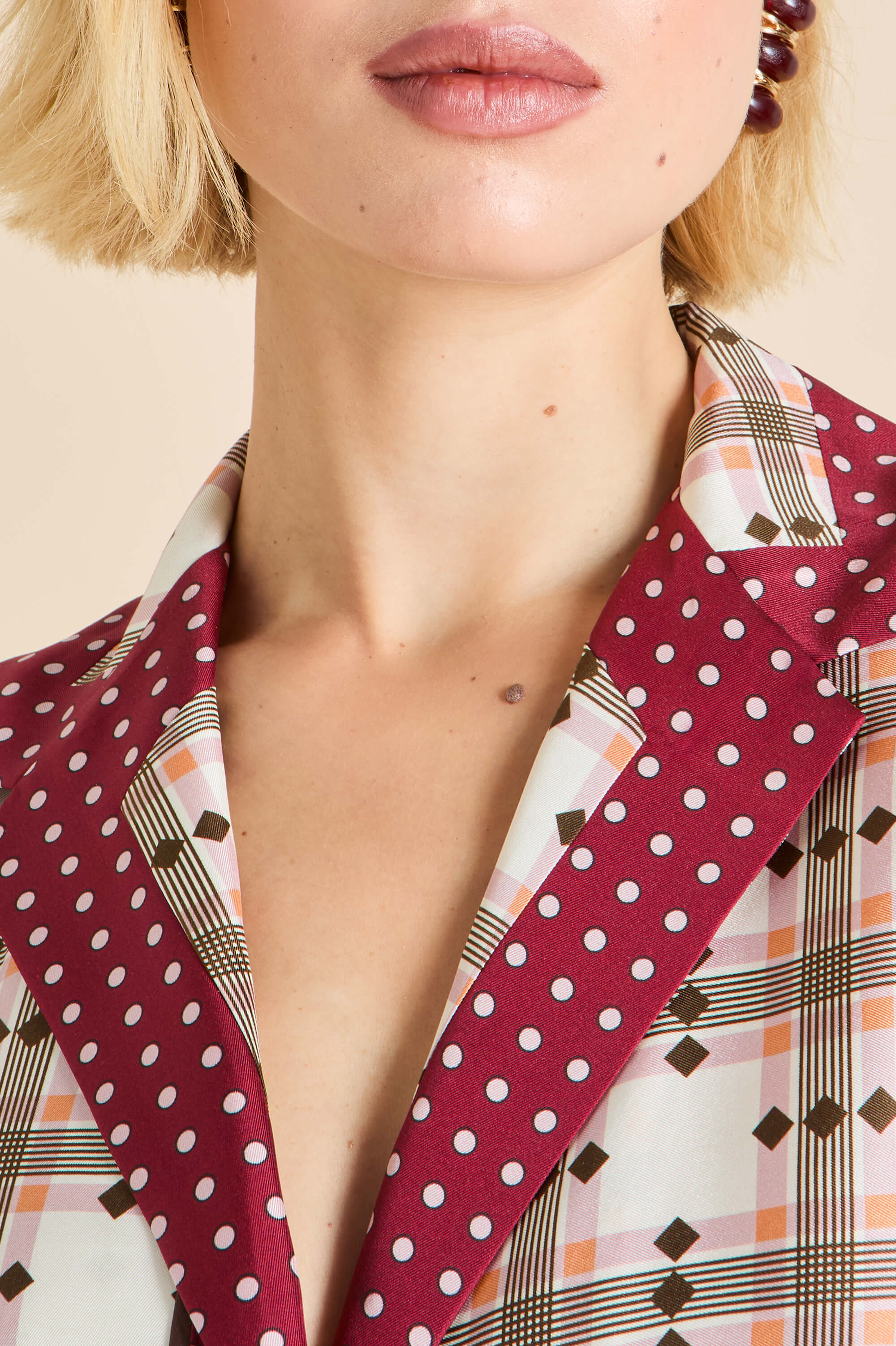 Tilda Cipriani Ivory Geometric Pyjamas in Silk Twill - Image 3