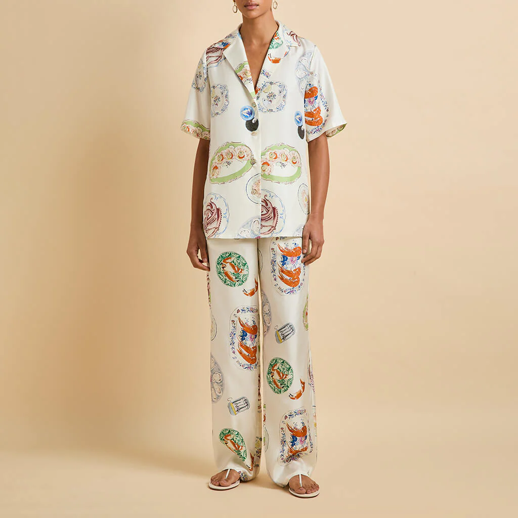 Tilda Córdoba Ivory Seafood Pyjamas in Silk Twill - Image 2