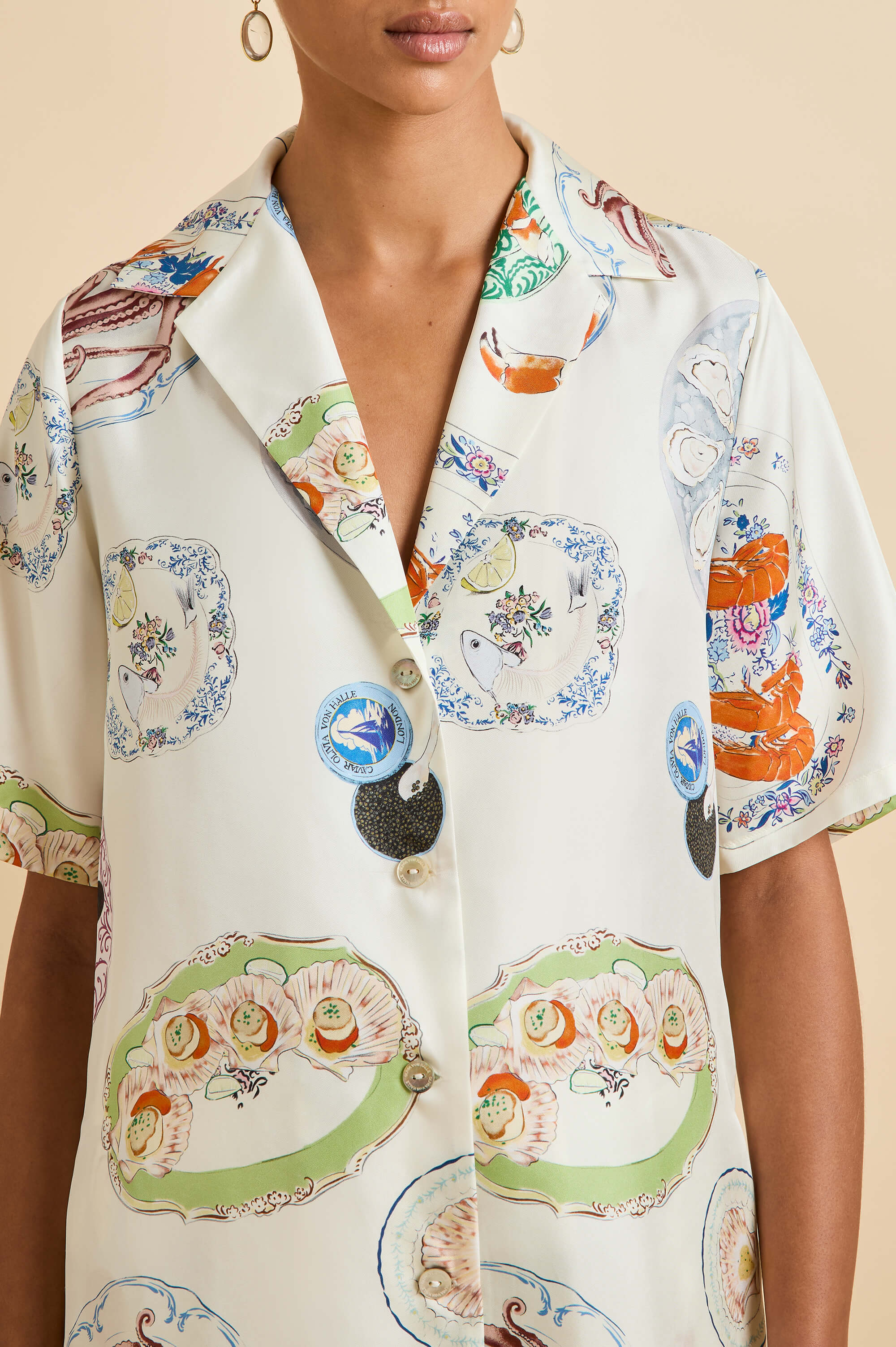 Tilda Córdoba Ivory Seafood Pyjamas in Silk Twill - Image 3