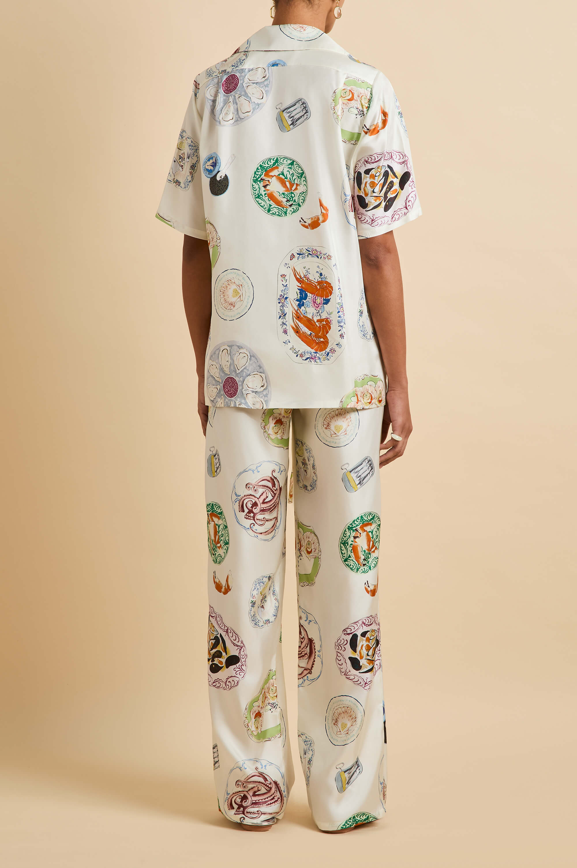 Tilda Córdoba Ivory Seafood Pyjamas in Silk Twill - Image 4