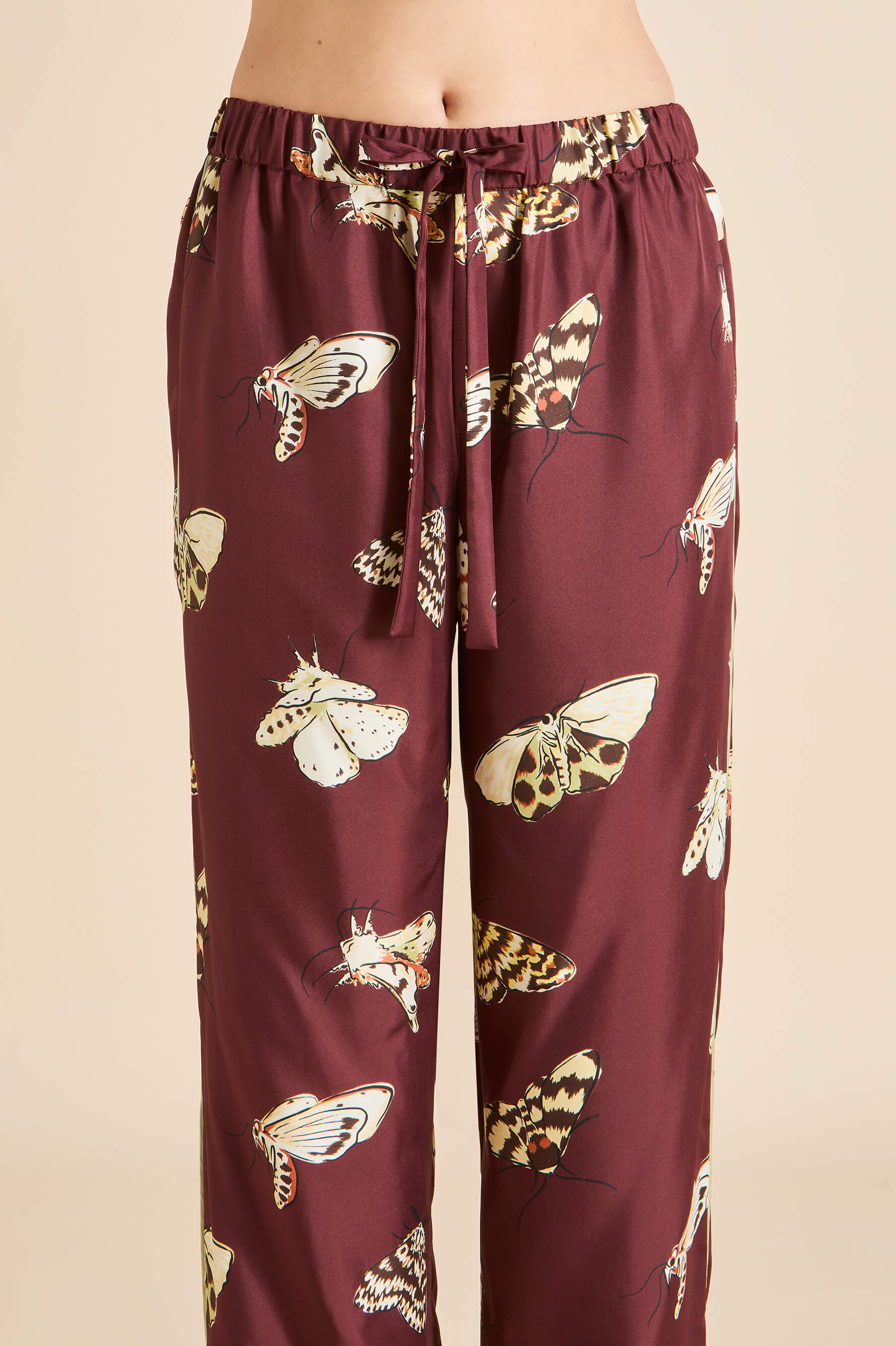 Yves Ettore Brown Moth Pyjamas in Silk Twill - Image 6