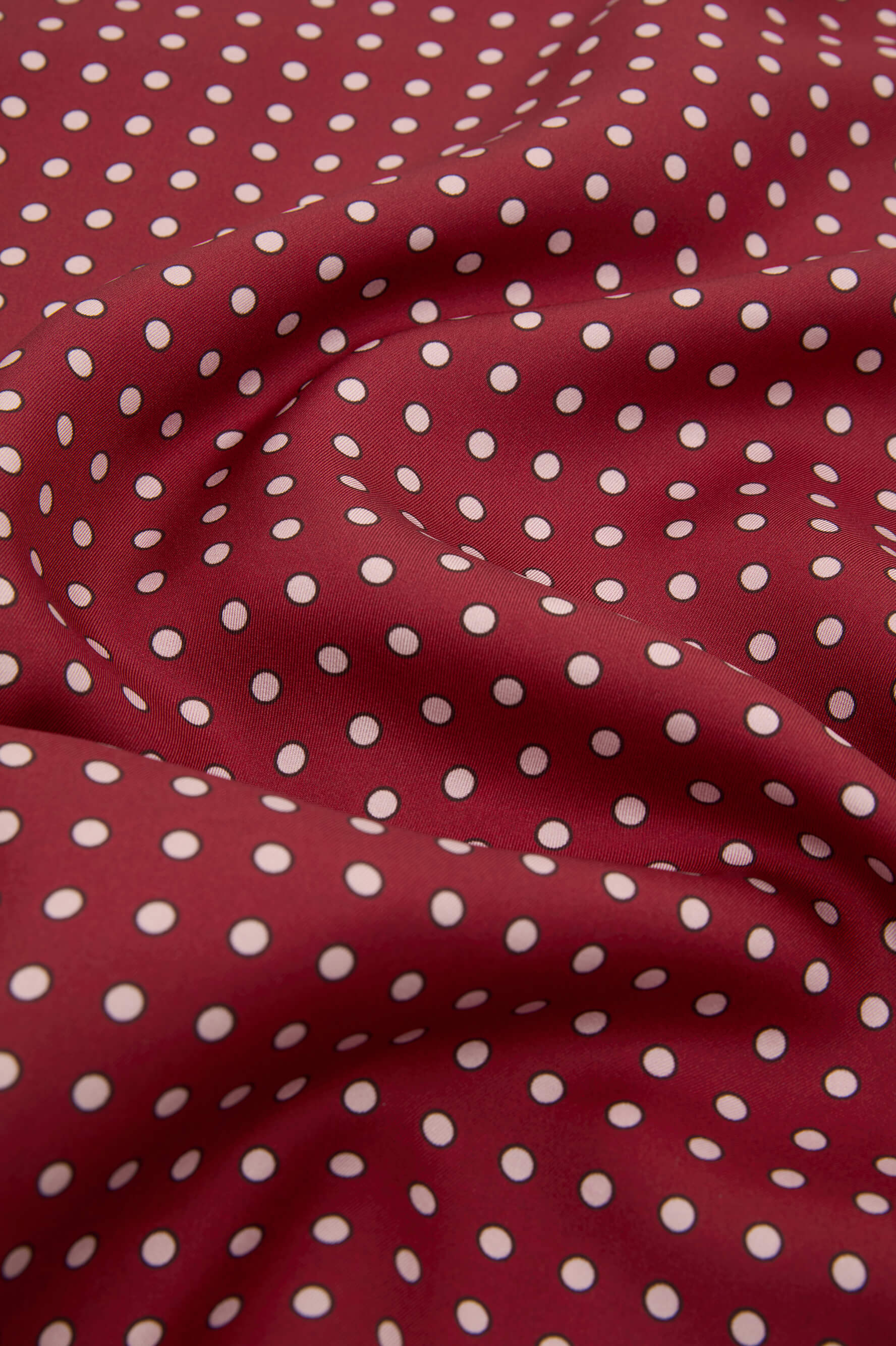 Yves Palazzo Burgundy Polka Dot Pyjamas in Silk Twill - Image 6
